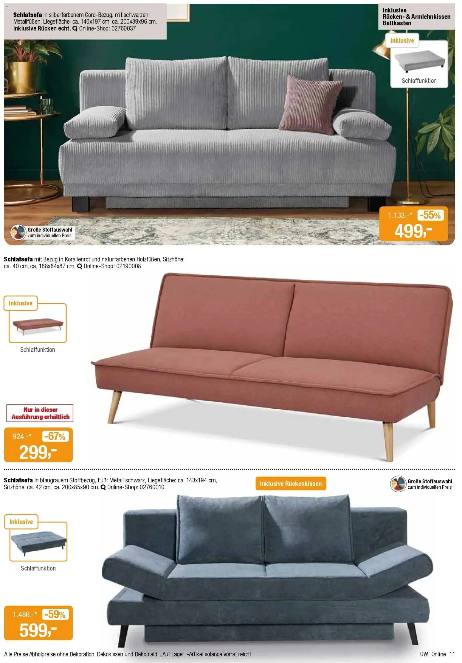 Angebote - Dein trendiges Möbelhaus – gültig ab 21.03.2026 | Seite: 11 | Produkte: Schlafsofa