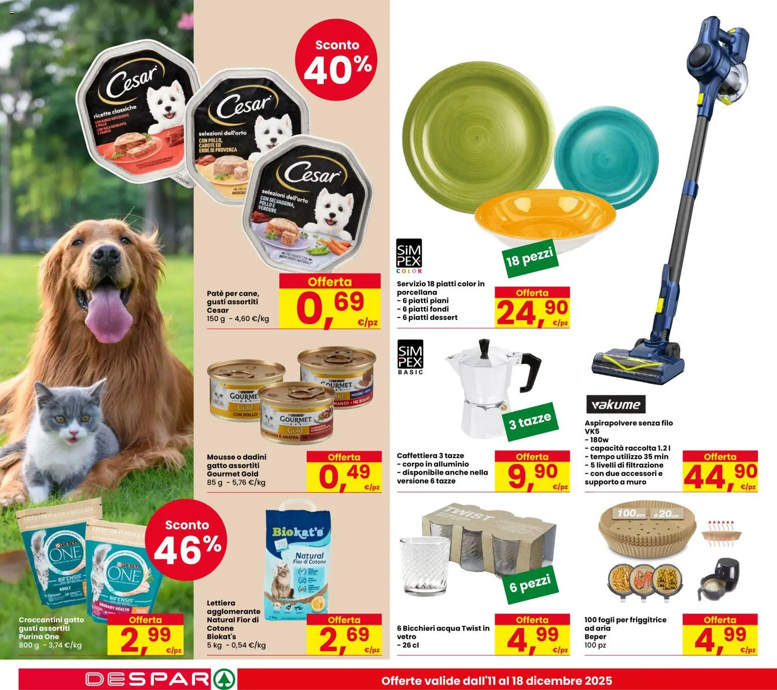 Volantino Despar del 11.12.2025 | Pagina: 30 | Prodotti: Manzo, Acqua, Carote, Aspirapolvere