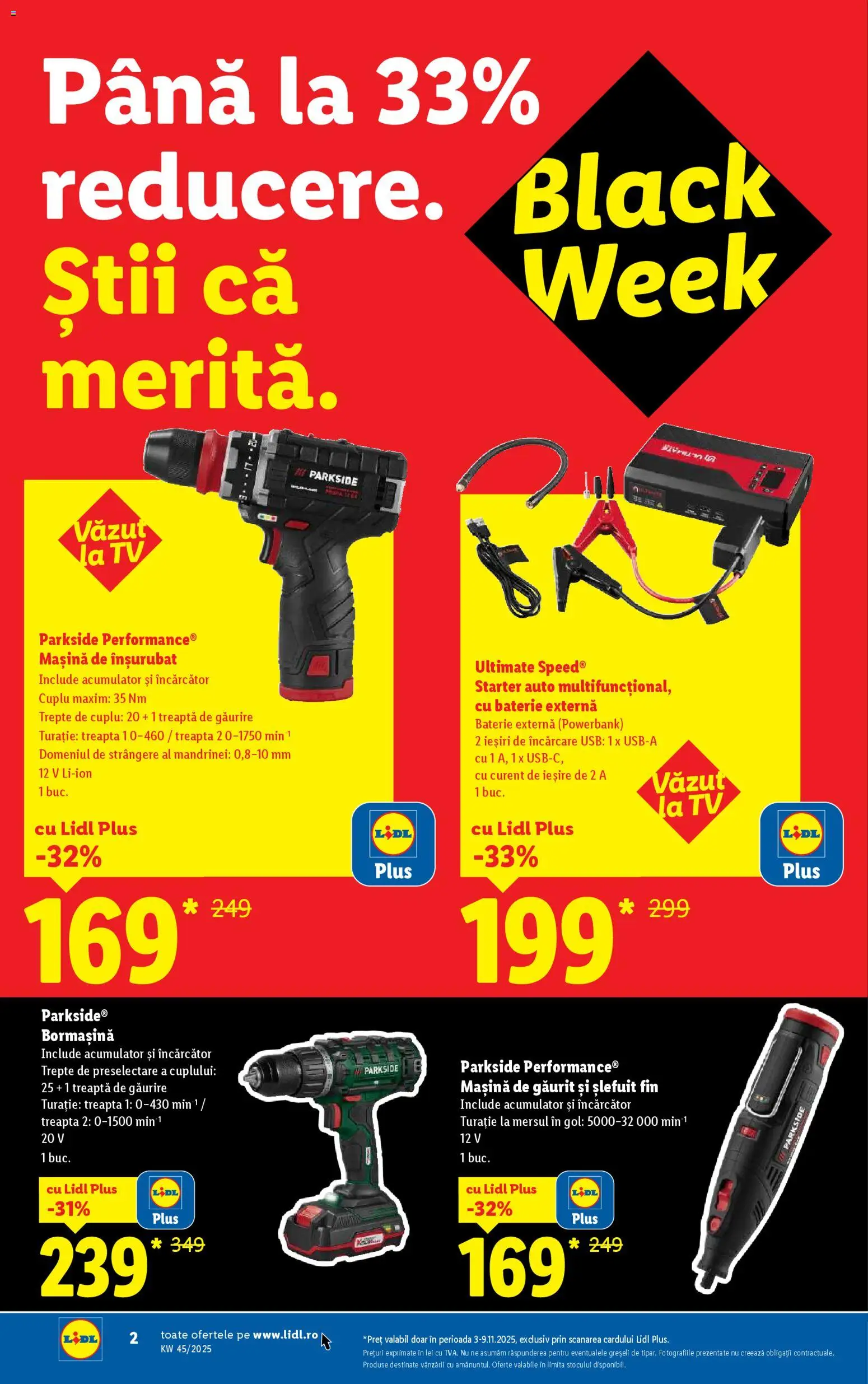 Noul catalog Lidl – valabil de la 03.11.2025 | Pagină: 2 | Produse: Mașină de găurit, Încărcător, Usb, Baterie