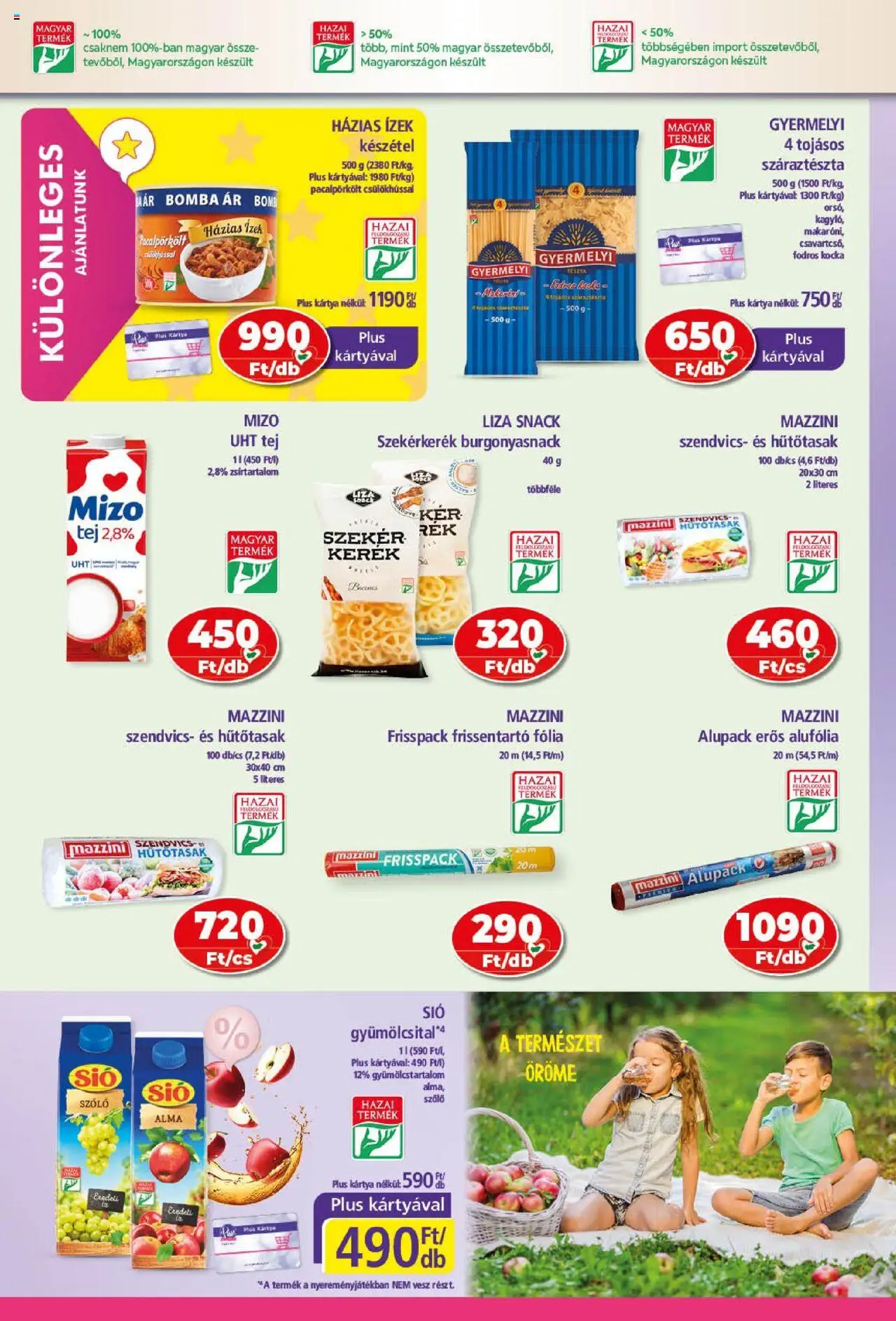 Plus Market akciós ujság - amely érvényes a következő dátumtól: 07.08.2025 | Oldal: 7 | Termékek: Szendvics, Alma, Száraztészta, Készétel