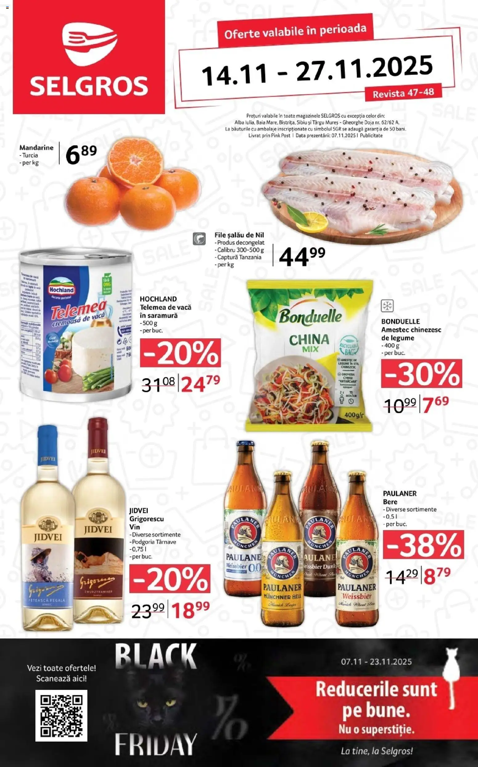 Noul catalog Selgros – valabil de la 14.11.2025 | Pagină: 1 | Produse: Bere, Mandarine, Legume
