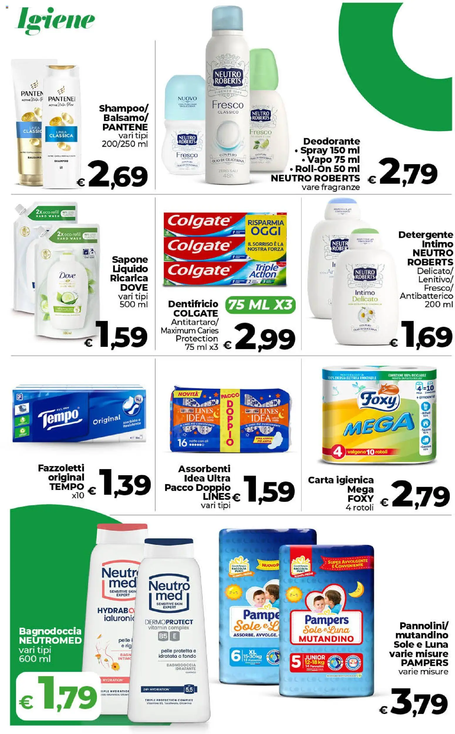 Volantino COOP del 17.04.2026 | Pagina: 18 | Prodotti: Carta igienica, Sapone, Deodorante, Pampers