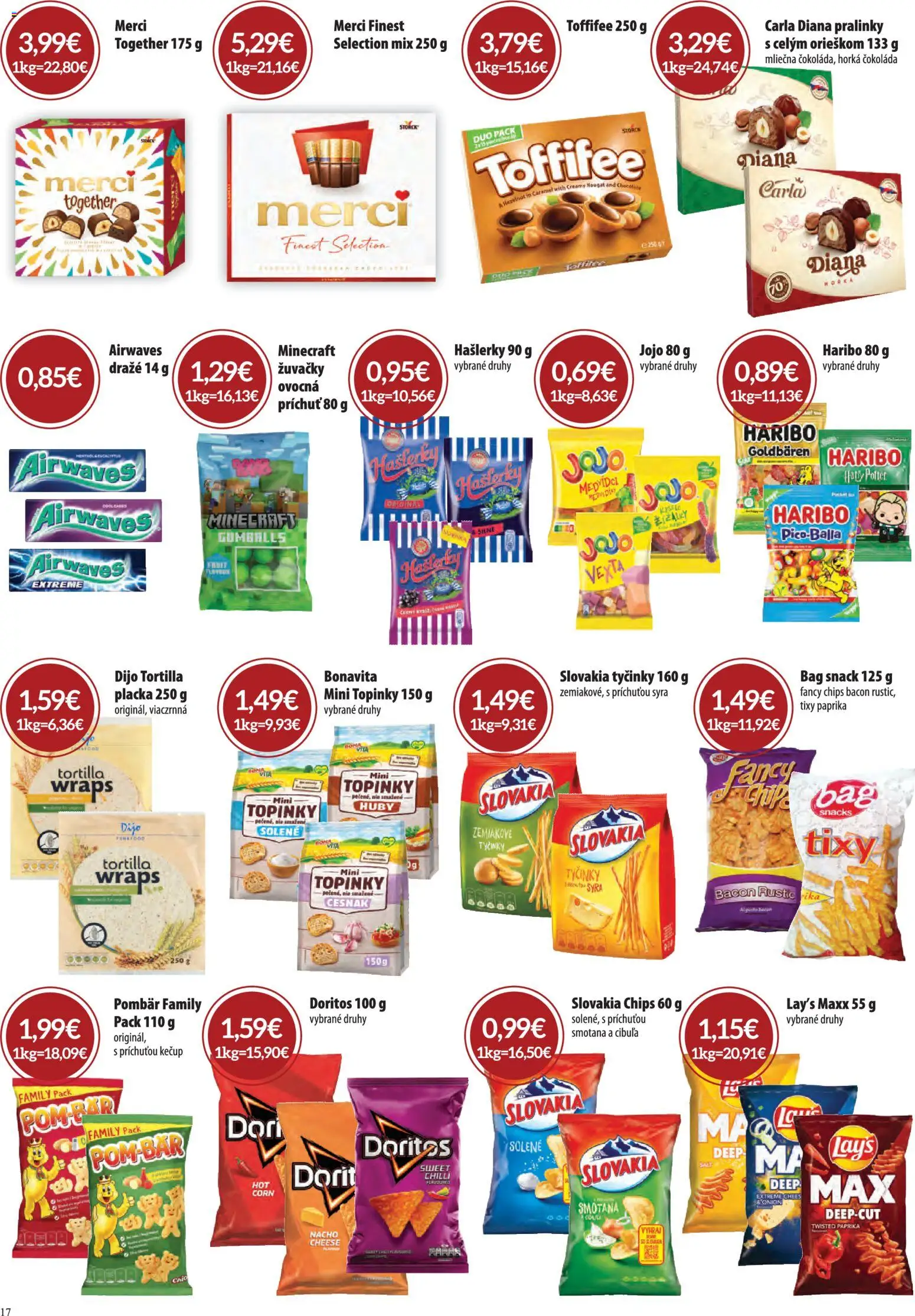 Nové CBA Verex akcie – leták je platný od 01.04.2026 | Strana: 17 | Produkty: Čokoláda, Toffifee, Cesnak, Cibuľa