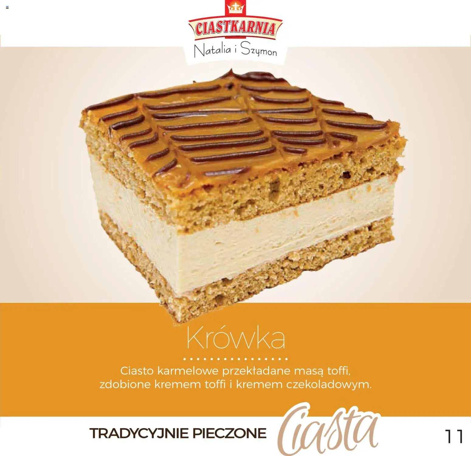 Topaz Gazetka - Ciasta  od 01.12.2025 | Strona: 11 | Produkty: Ciasto karmelowe, Ciasto, Krowka