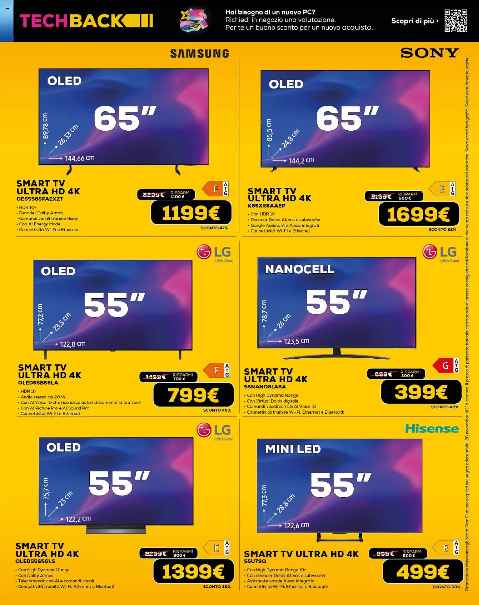 Volantino Euronics del 26.11.2025 | Pagina: 3 | Prodotti: Telecomando, Decoder, TV, Audio