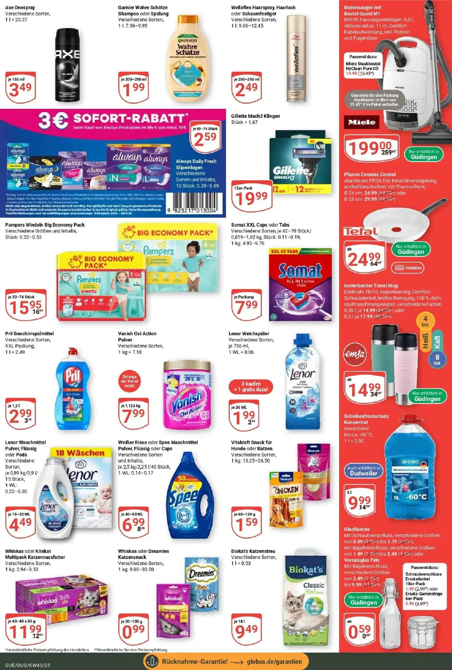 Globus prospekt Saarbrücken-Dudweiler	 (ab 02.11.2025) » Angebote online | Seite: 4 | Produkte: Lenor, Shampoo, Spee, Geschirrspülmittel