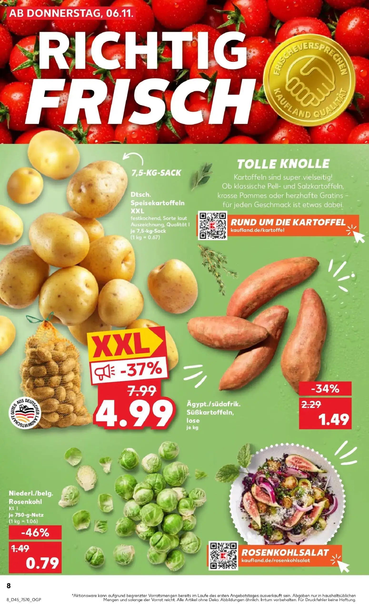 Kaufland prospekt Erkelenz	 – gültig ab 10.11.2025 | Seite: 8 | Produkte: Pommes, Kartoffeln