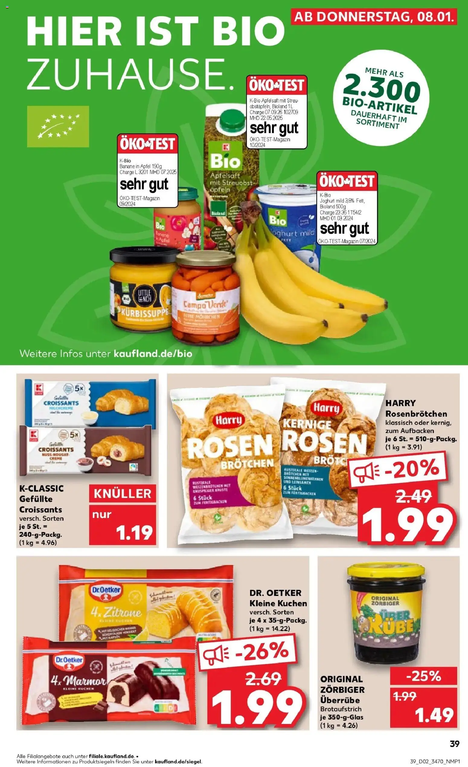 Kaufland prospekt Bitterfeld-Wolfen	 – gültig ab 11.01.2026 | Seite: 39 | Produkte: Joghurt, Zitrone, Brot, Kuchen