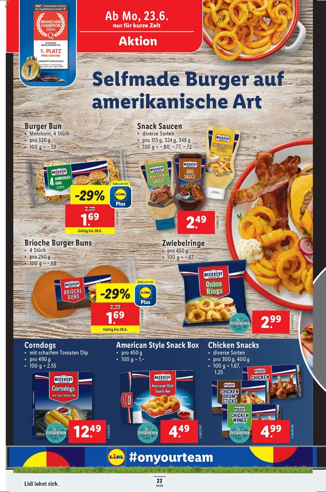 Lidl Aktionen ab 19.06.2025 | Seite: 22 | Produkte: Box, Burger, Burger Bun, Tomaten