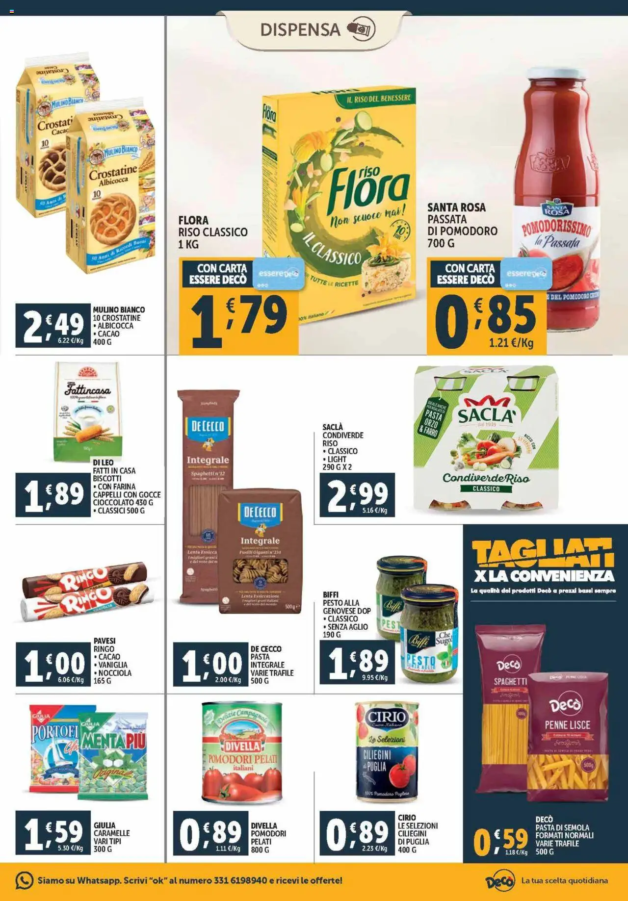 Volantino Decò del 21.08.2025 | Pagina: 11 | Prodotti: Riso, Biscotti, Crostatine, Pesto