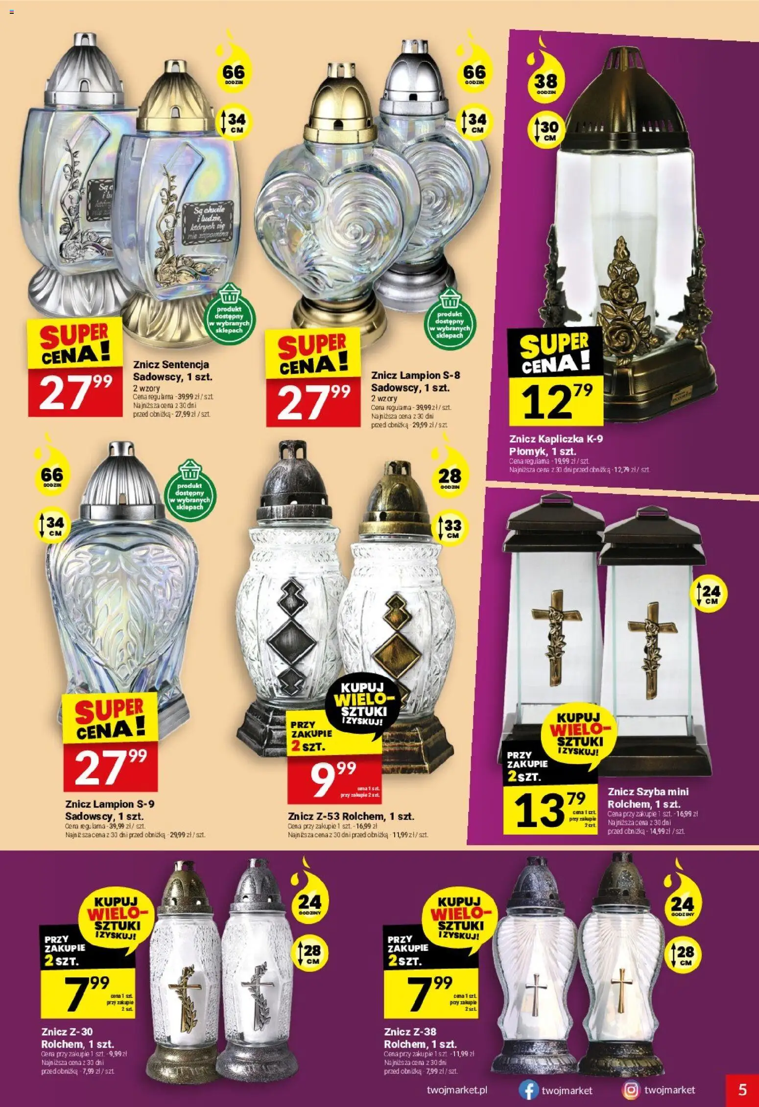 Twój Market Gazetka od 29.10.2025 | Strona: 5 | Produkty: Znicz kapliczka