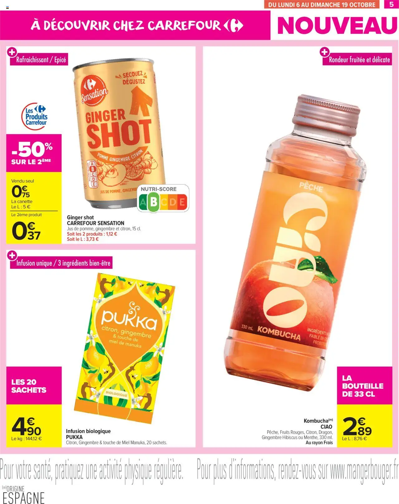 {H1} | Page: 5 | Produits: Infusion, Miel, Gingembre, Jus