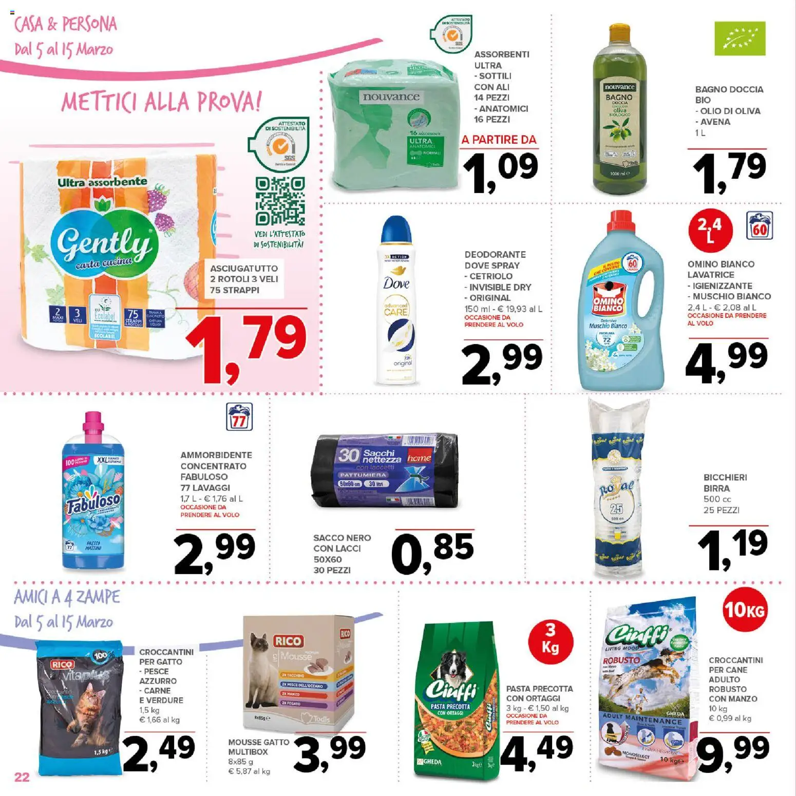 Volantino Todis del 05.03.2026 | Pagina: 22 | Prodotti: Tacchino, Cetriolo, Bagno, Doccia