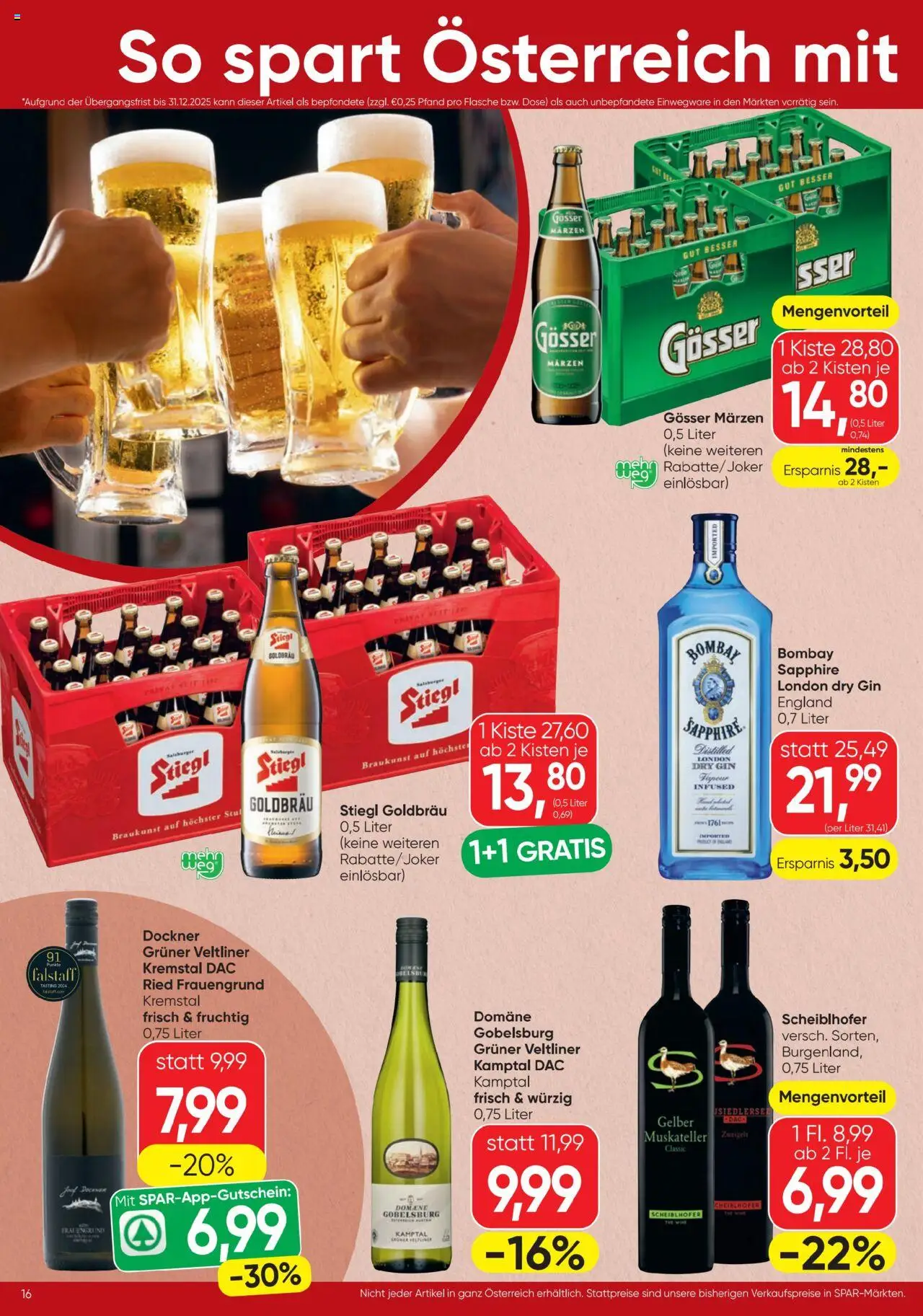 Spar Flugblatt gültig ab 03.07.2025 | Seite: 16 | Produkte: Gin