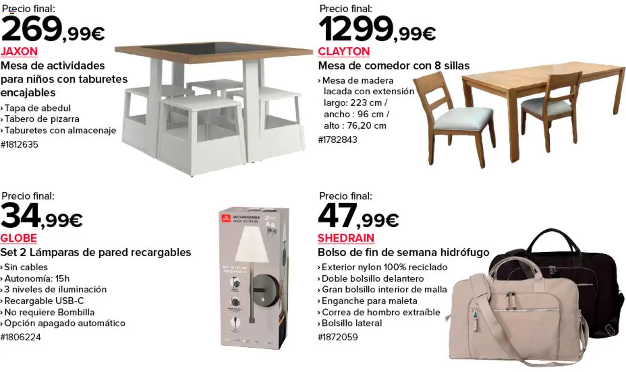 Costco catálogo │ válido desde el 30.07.2025 | Página: 3 | Productos: Bolso, Maleta, Bombilla, Mesa