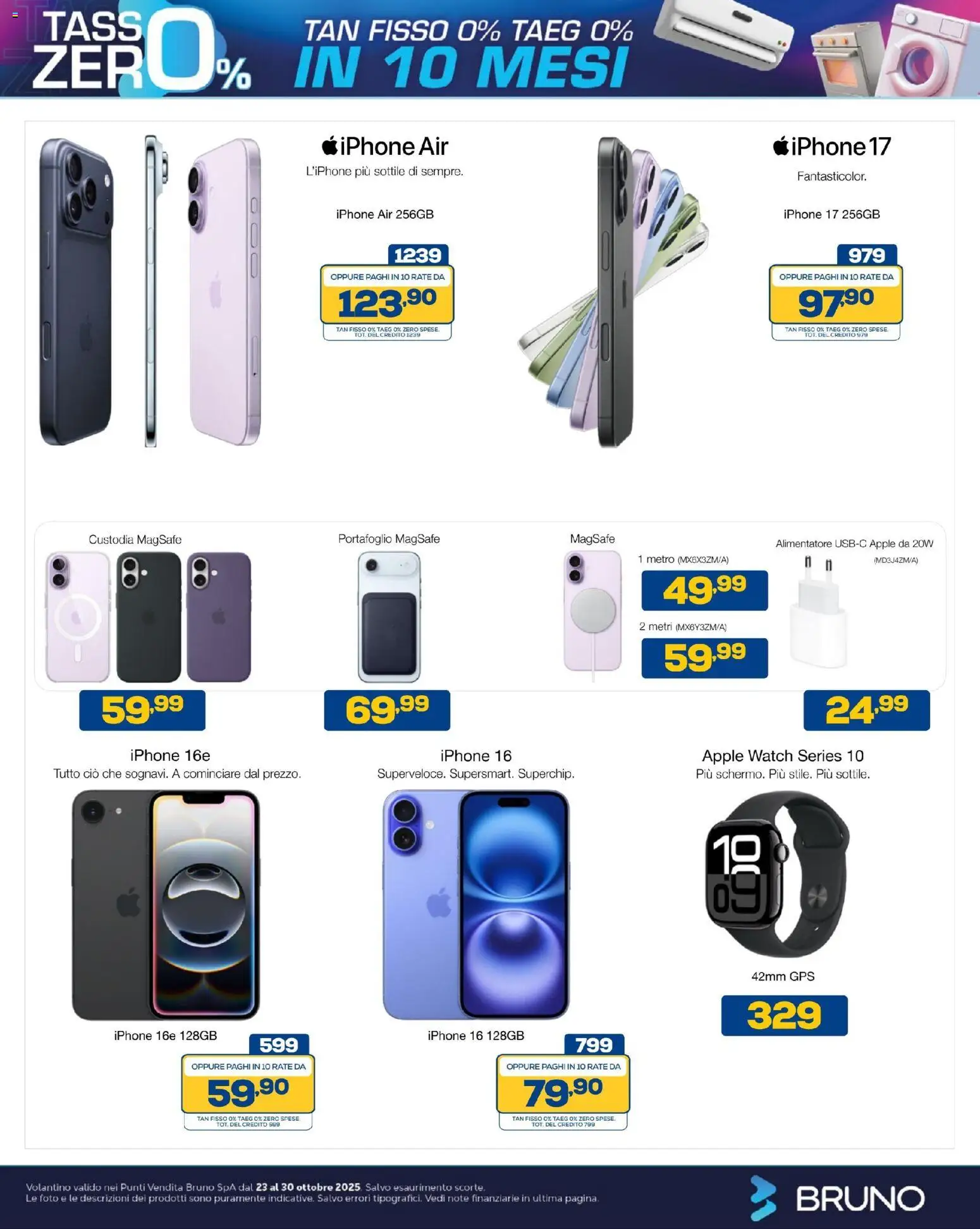 Volantino BRUNO del 23.10.2025 | Pagina: 11 | Prodotti: Iphone, Portafoglio, Apple Watch