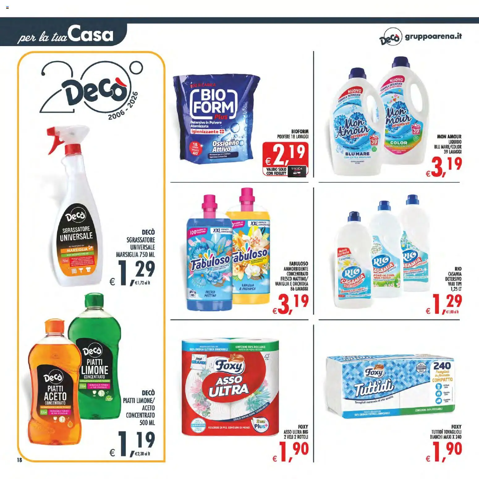 Volantino Decò del 07.04.2026 | Pagina: 18 | Prodotti: Ammorbidente, Sgrassatore, Limone, Profumo