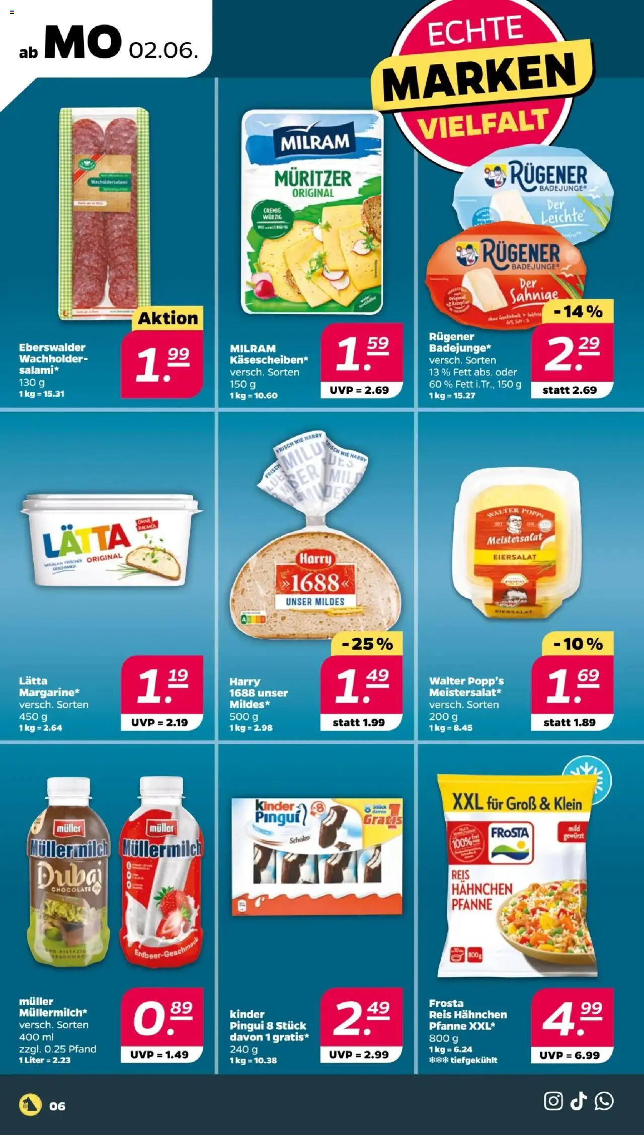 Netto Prospekt 	 - gültig ab dem 02.06.2025 | Seite: 6 | Produkte: Milram, Müllermilch, Salami, Reis