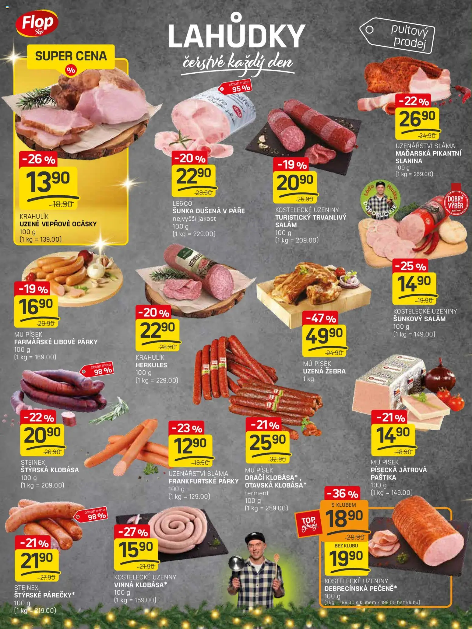 Flop leták - FlopTop od 17.12.2025 | Strana: 2 | Produkty: Salám, Šunkový salám, Slanina, Paštika