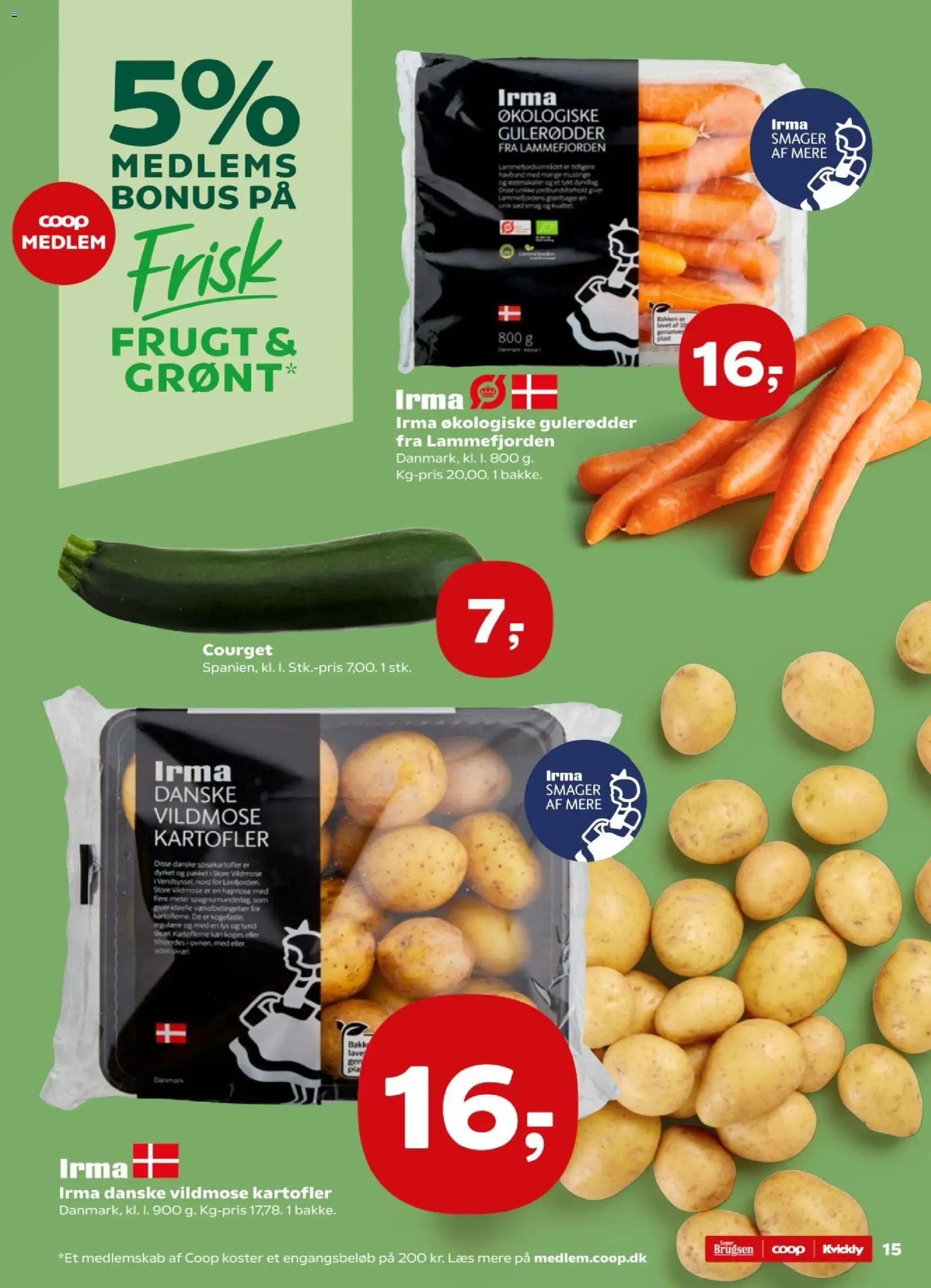 Super Brugsen tilbudsavis – gyldig fra 13.03.2026 | Side: 15 | Produkter: Gulerødder, Kartofler, Søm