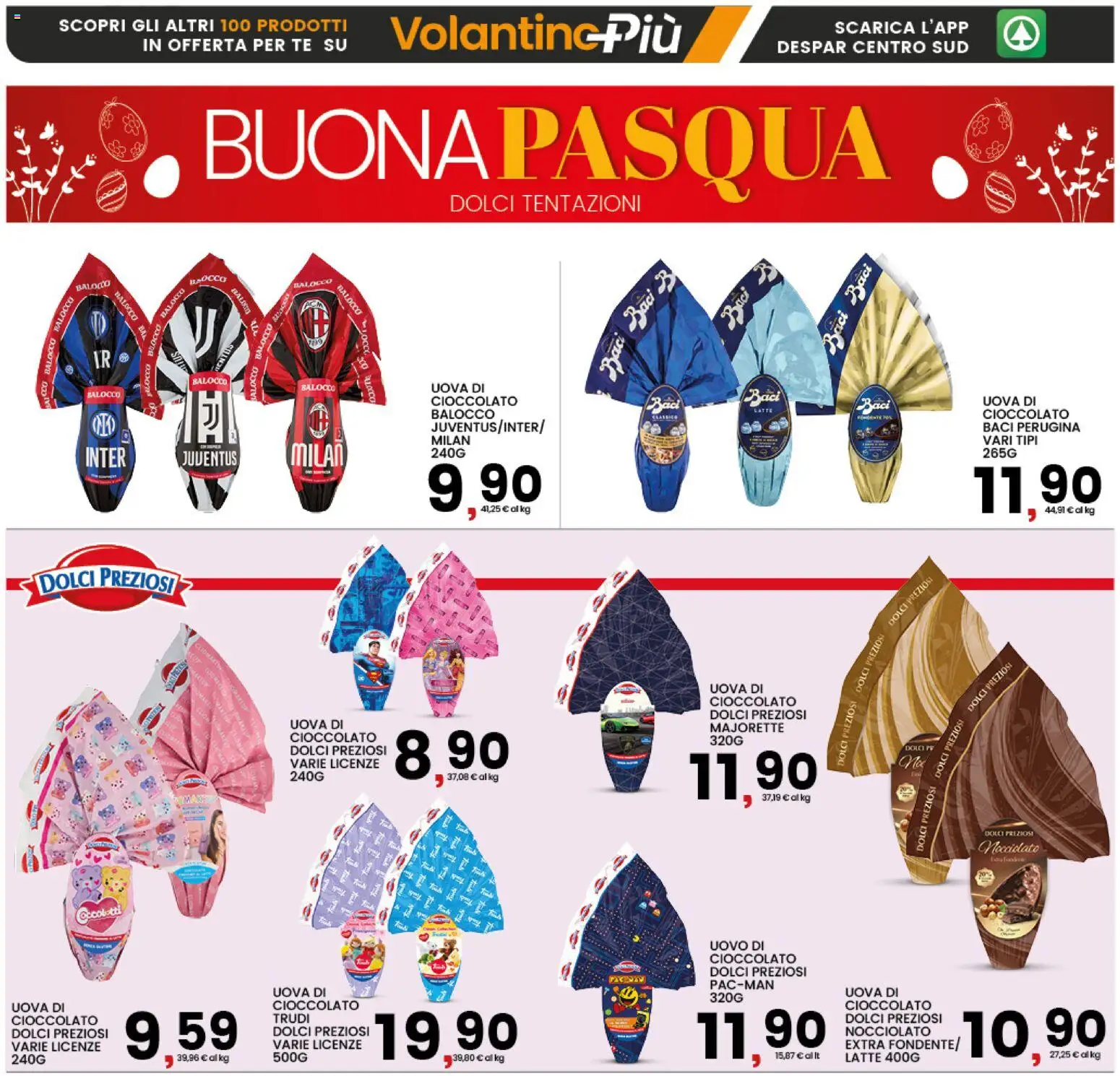 Volantino Interspar del 25.03.2026 | Pagina: 6 | Prodotti: Uova, Cioccolato, Tè, Latte