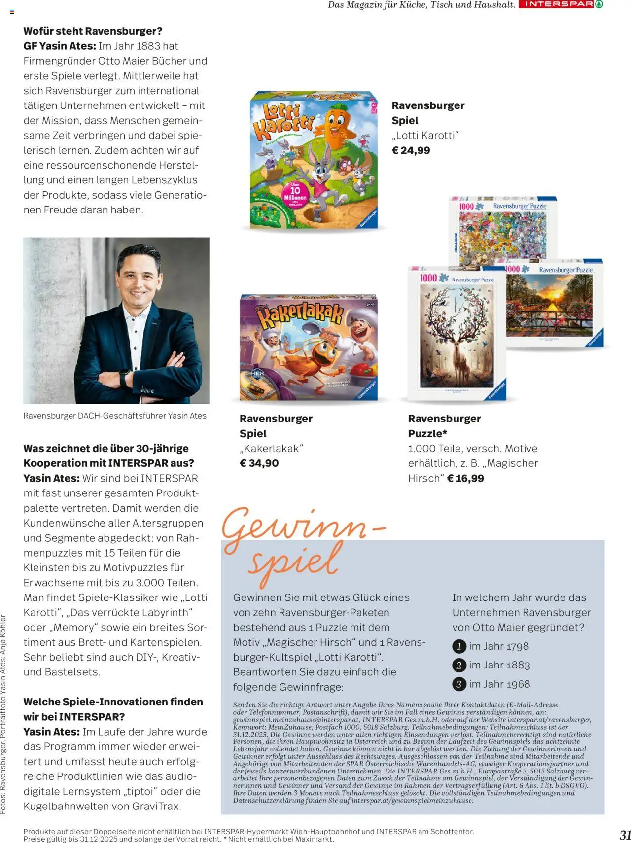 Interspar Mein Zuhause  gültig ab 29.09.2025 | Seite: 31 | Produkte: Audio, Spiel, Tisch