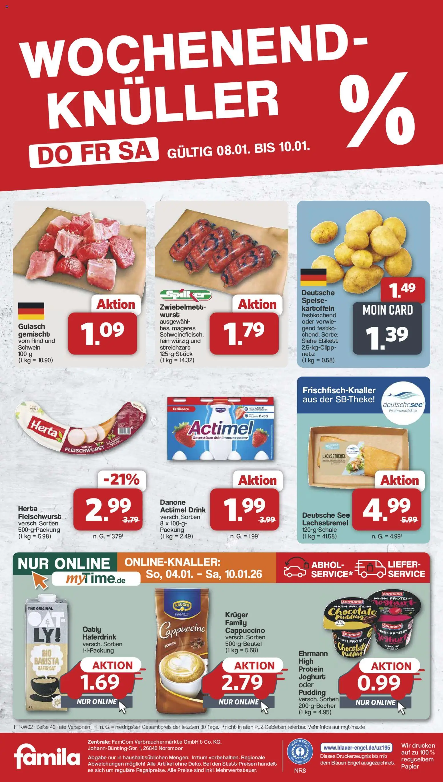 Famila Nordwest Prospekt 	 – gültig ab 05.01.2026 | Seite: 41 | Produkte: Joghurt, Kartoffeln, Gulasch, Oatly
