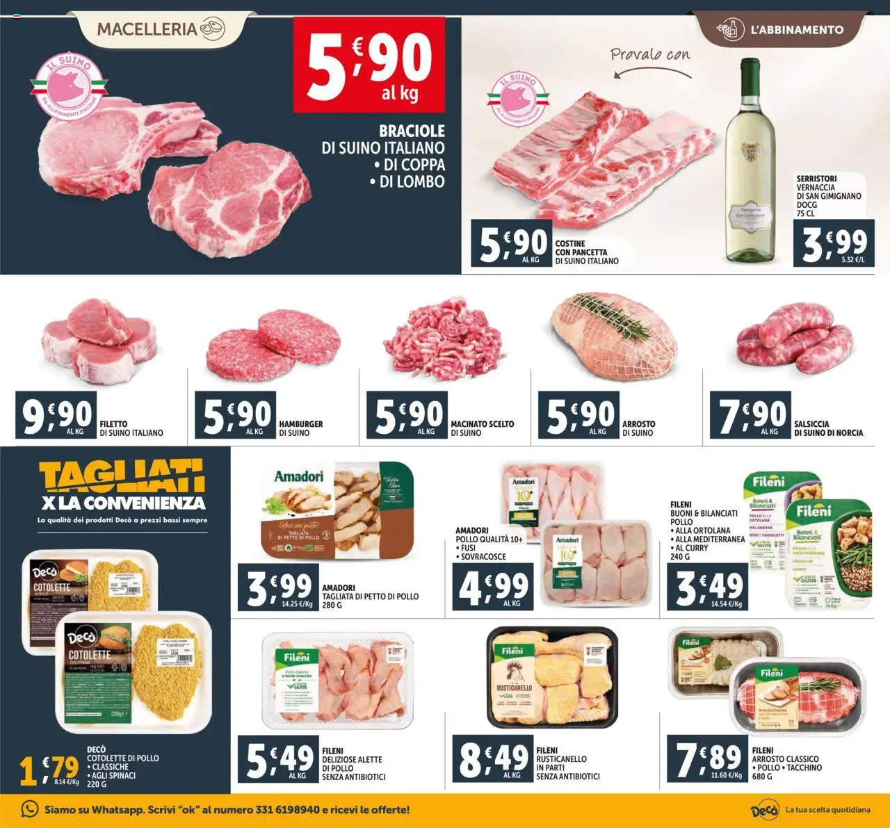 Volantino Decò del 16.10.2025 | Pagina: 7 | Prodotti: Petto di Pollo, Spinaci, Hamburger, Macinato