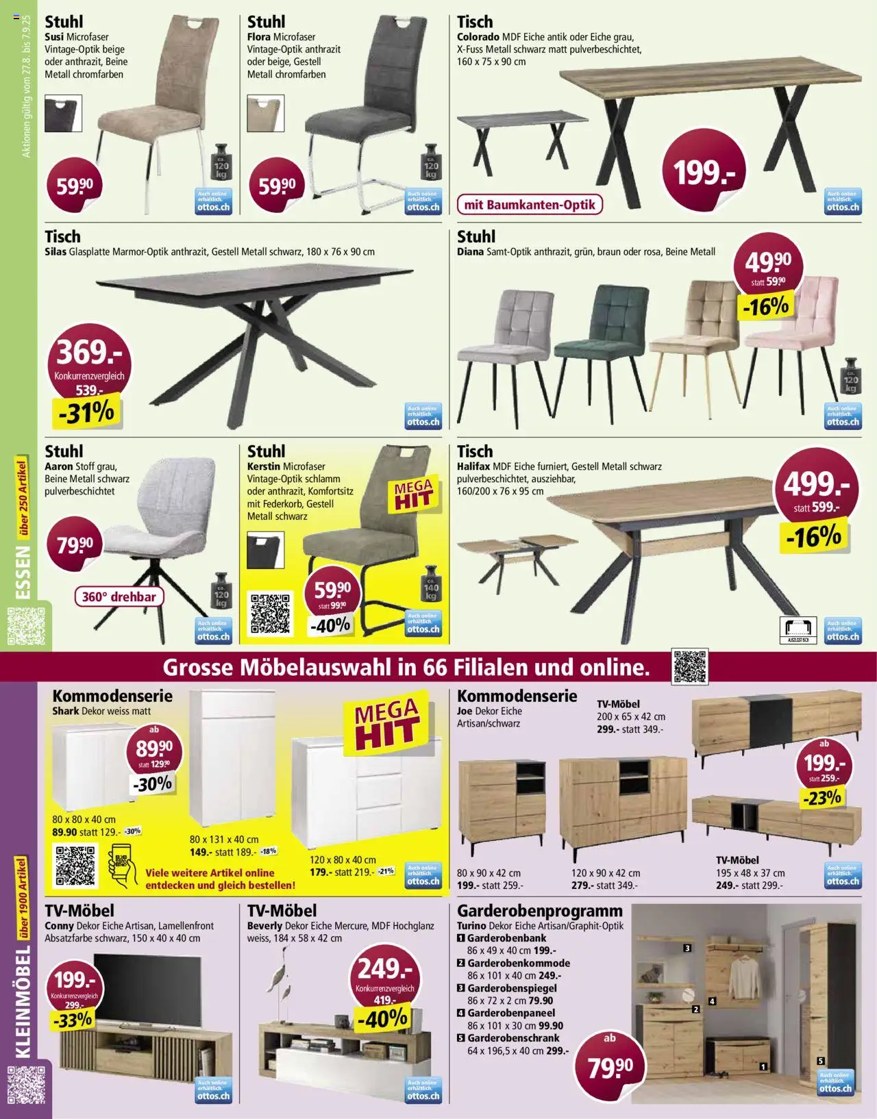 Otto's Aktionen ab 27.08.2025 | Seite: 10 | Produkte: Garderobenschrank, Tisch, Stuhl, Garderobenspiegel