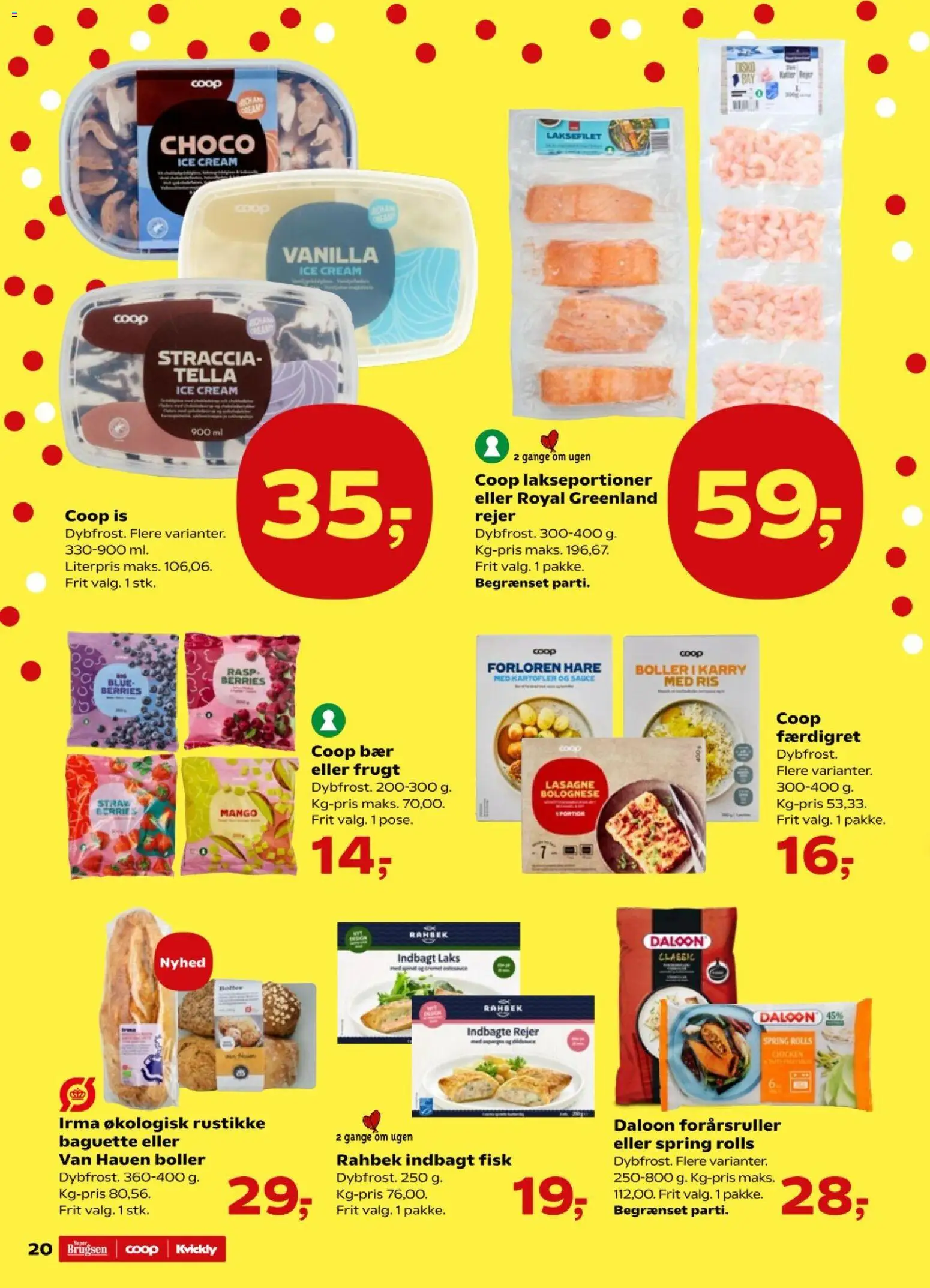 Kvickly tilbudsavis – gyldig fra 09.01.2026 | Side: 20 | Produkter: Ris, Fisk, Is, Carpete