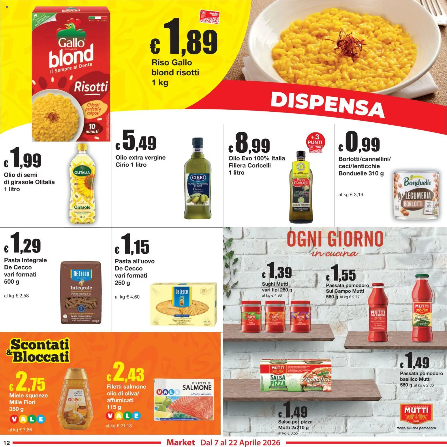 Volantino Sì con Te del 07.04.2026 | Pagina: 12 | Prodotti: Pizza, Salmone, Pasta, Olio extra vergine