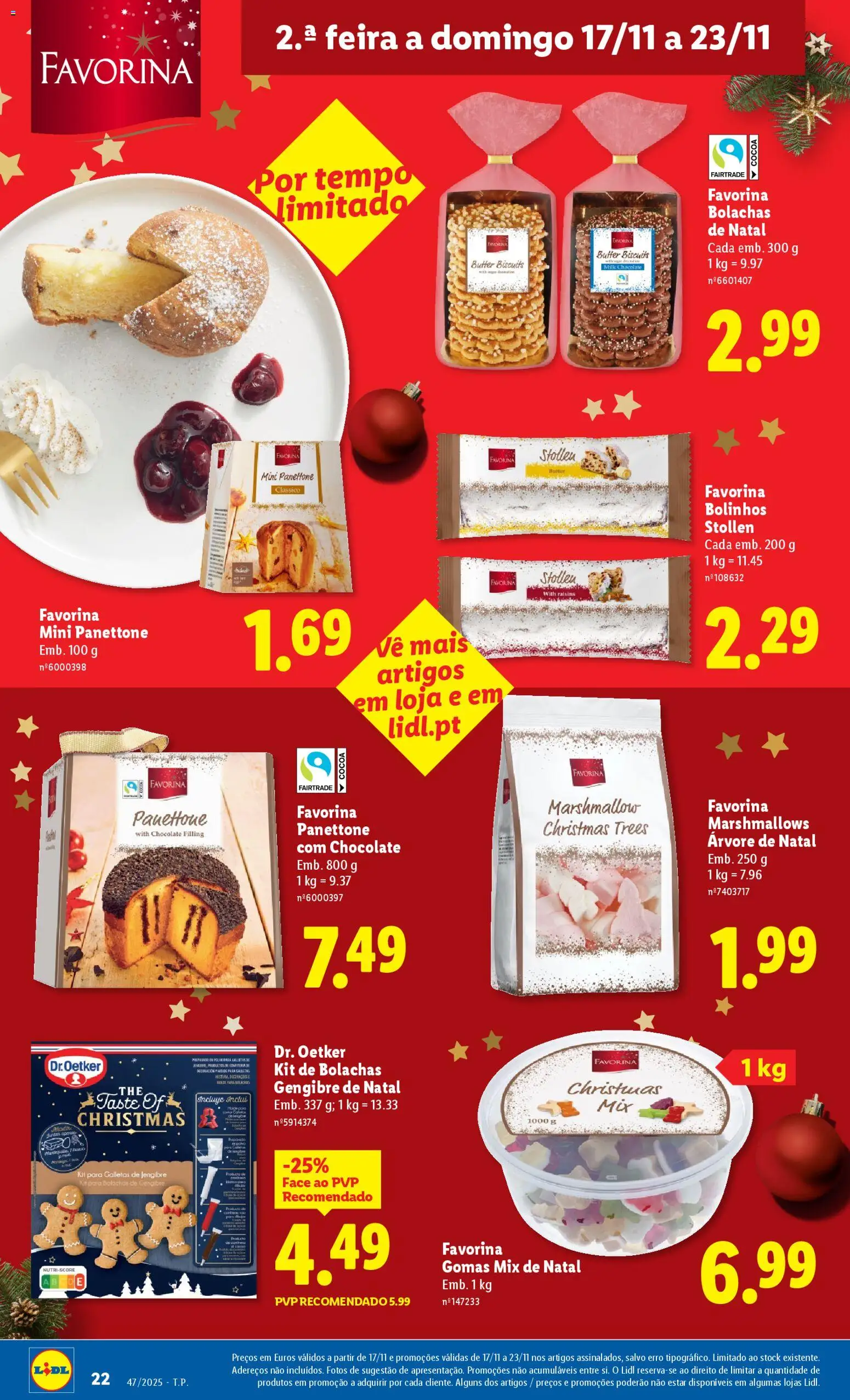 Lidl folheto │ válido de 17.11.2025 | Página: 22 | Produtos: Árvore de natal, Bolachas, Chocolate, Gomas