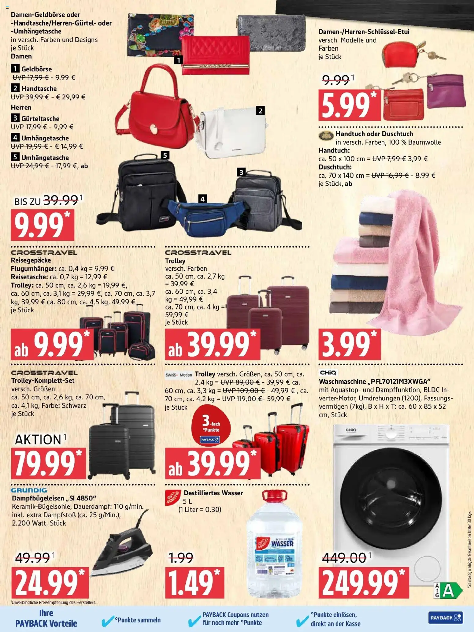 Edeka prospekt Prenzlau	 – gültig ab 11.01.2026 | Seite: 11 | Produkte: Waschmaschine, Wasser, Handtasche, Reisetasche