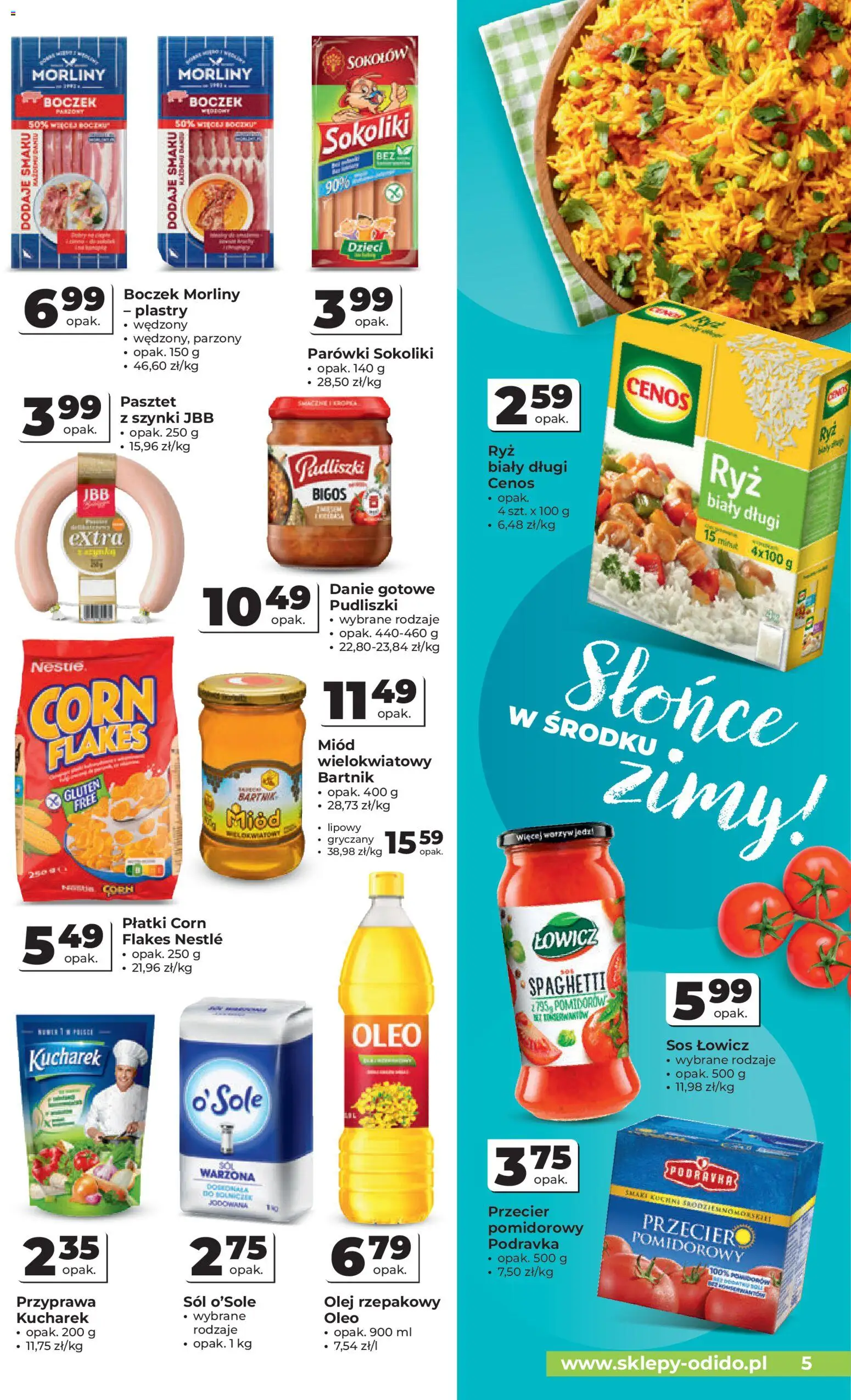Odido Gazetka od 07.01.2026 | Strona: 5 | Produkty: Olej rzepakowy, Parówki, Boczek, Olej