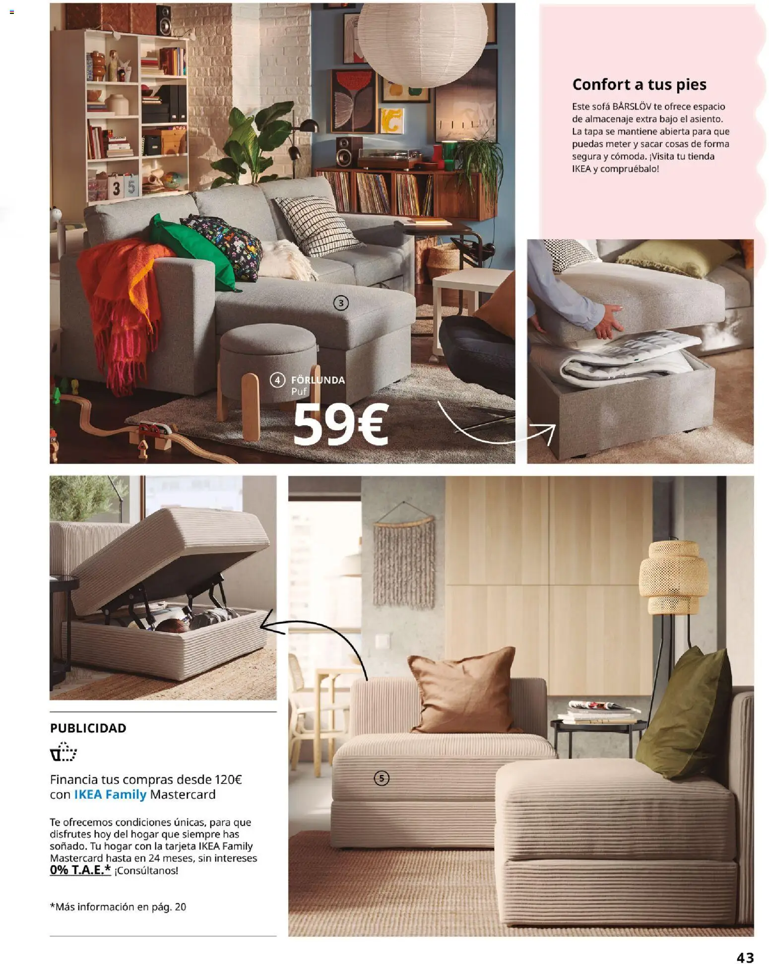 Catálogo IKEA Organización en el hogar │ válido desde el 15.01.2026 | Página: 43 | Productos: Té, Almacenaje, Sofá