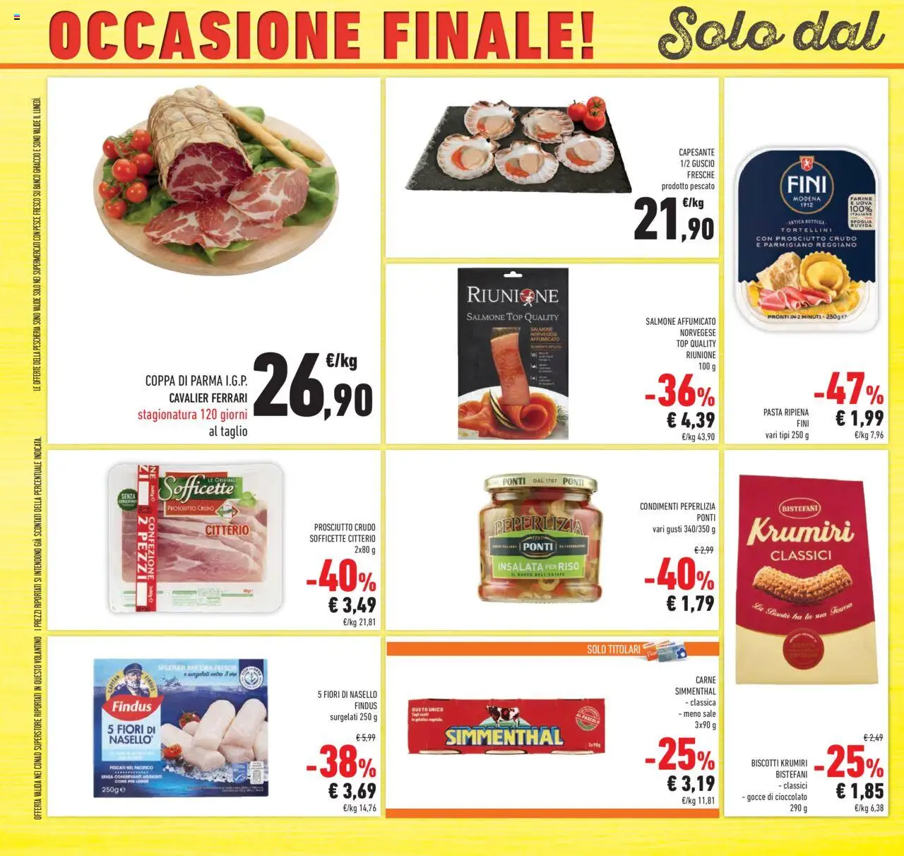 Volantino Conad del 27.08.2025 | Pagina: 40 | Prodotti: Uova, Cioccolato, Salmone, Parmigiano