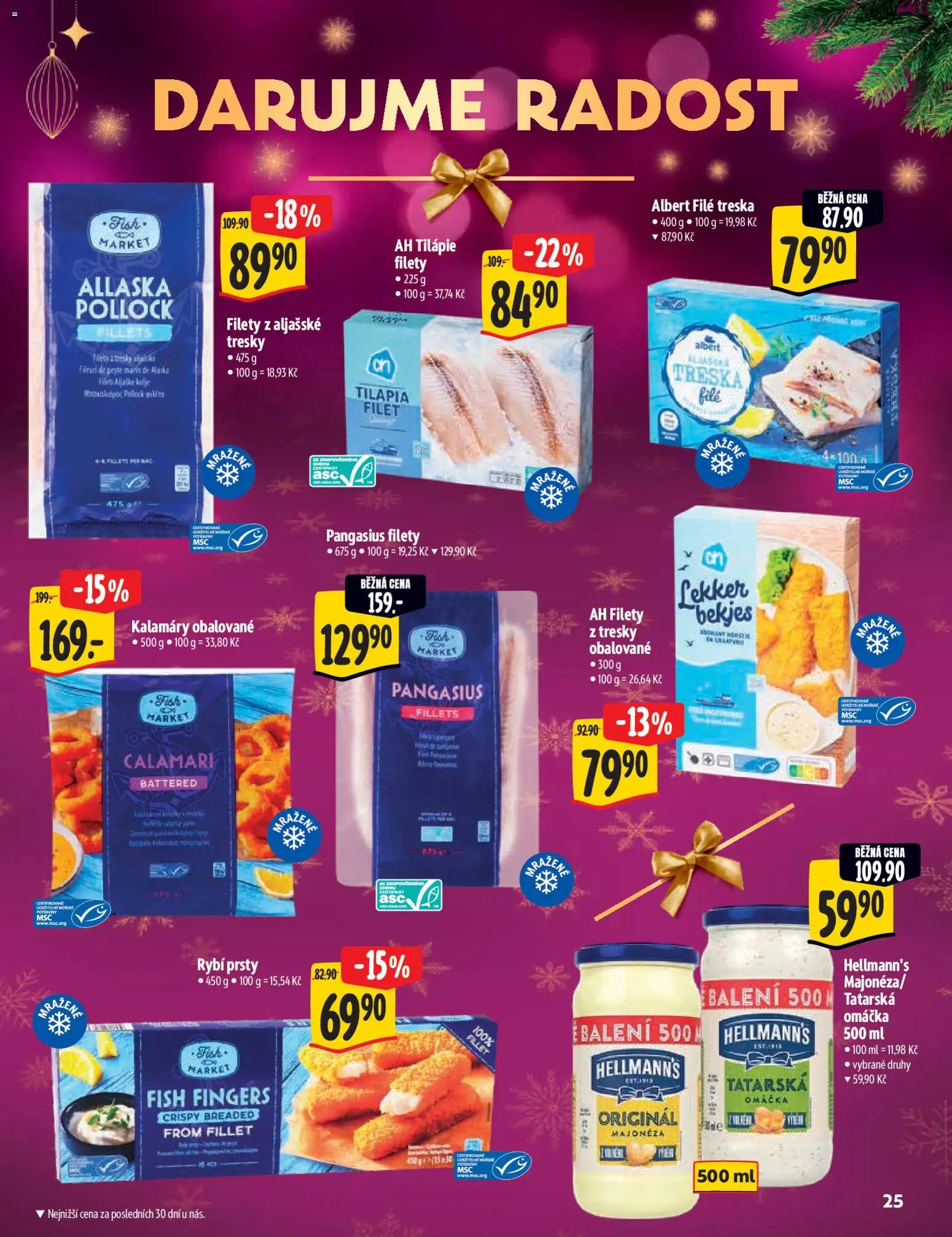 Albert katalog - Supermarket - Delikatesy od 03.12.2025 | Strana: 25 | Produkty: Treska, Rybí prsty, Filet, Pangasius filety