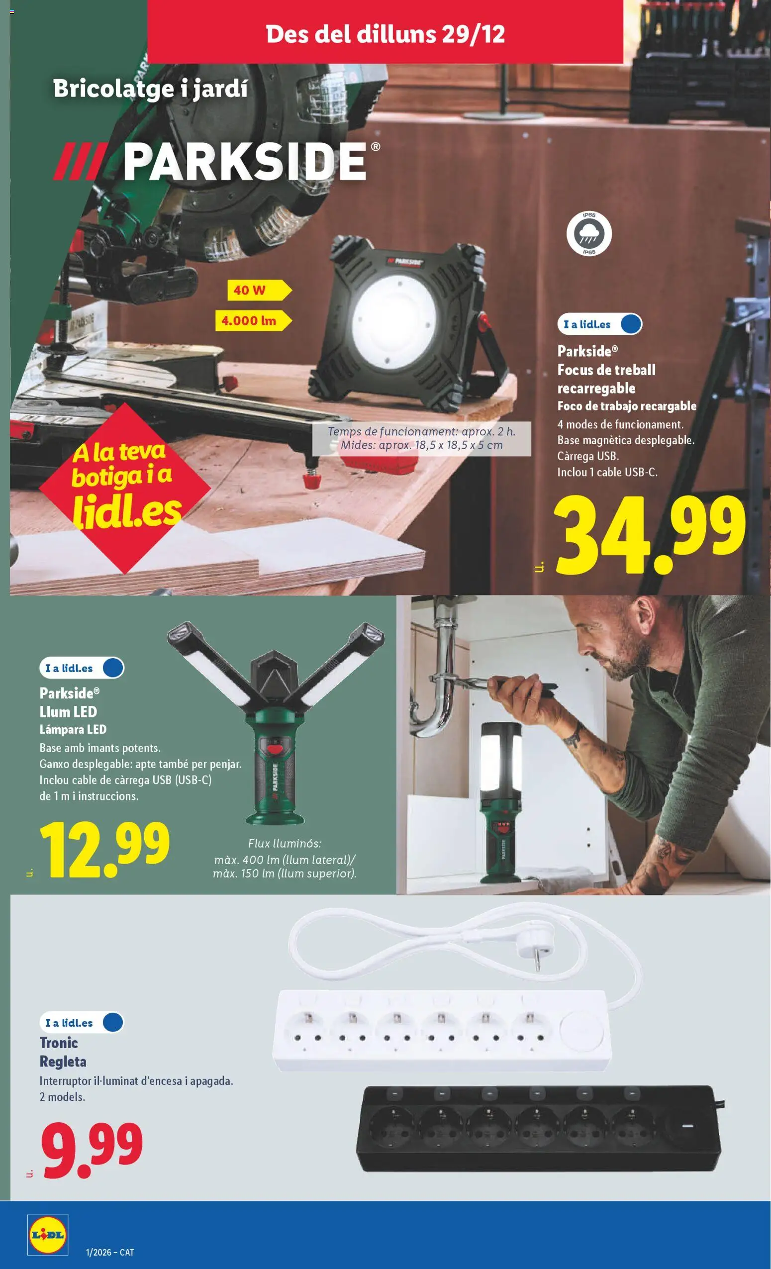 Lidl folleto de bazar │ válido desde el 29.12.2025 | Página: 4 | Productos: Cable, USB, Lámpara