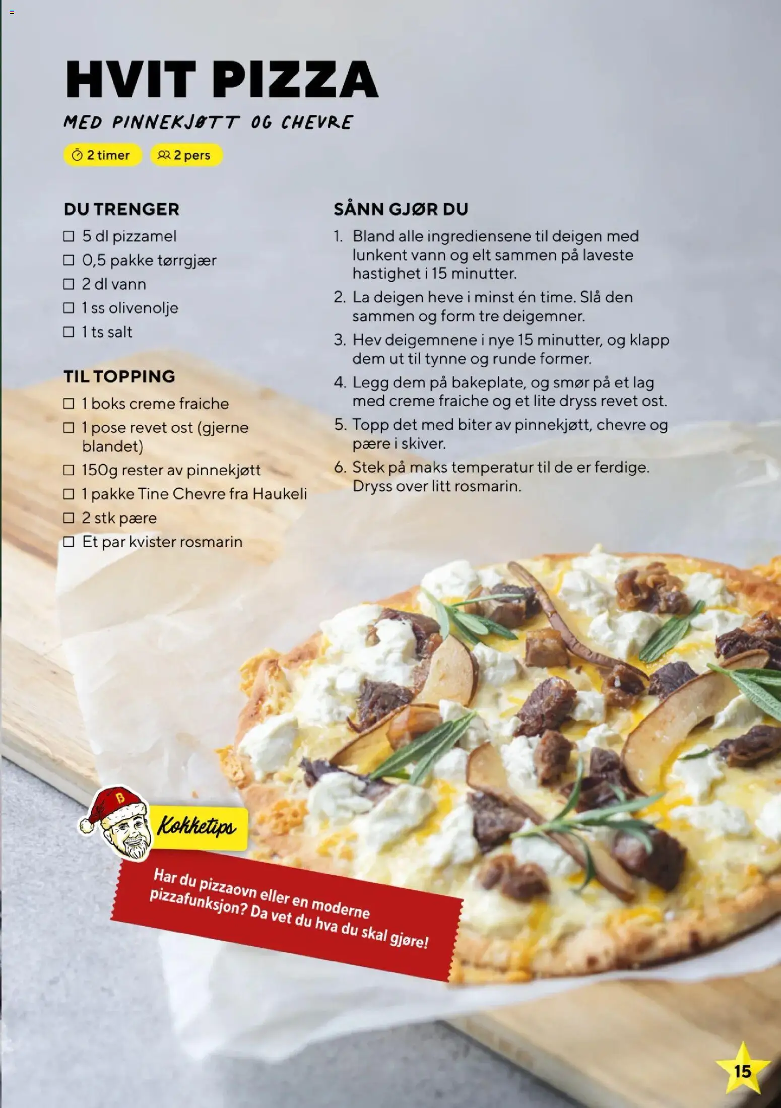 {H1} | Side: 15 | Produkter: Pizzaovn, Hub usb, Smør, Pizza