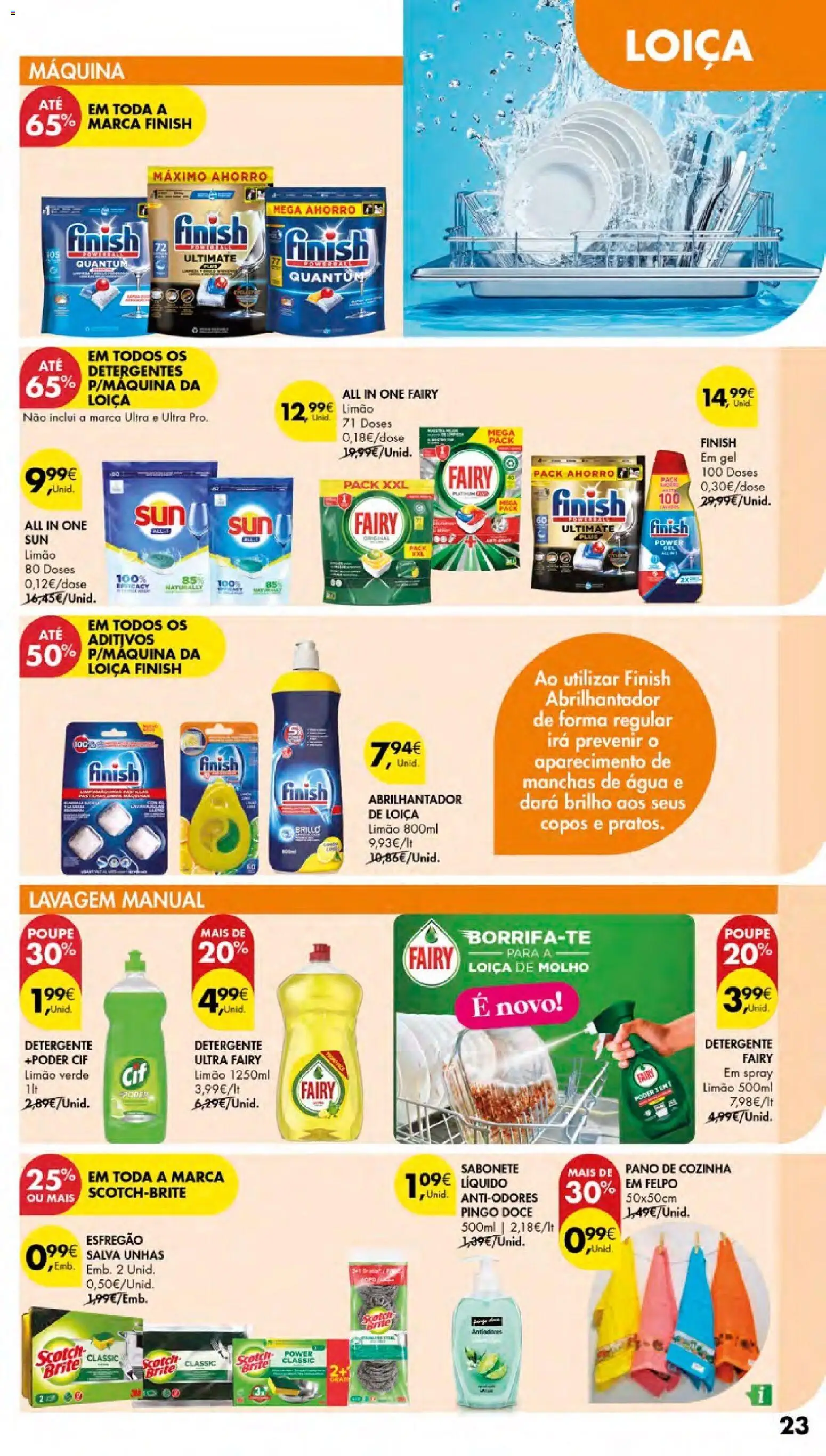 Pingo Doce - Cuidados Pessoais e para o Lar Açores │ válido de 26.02.2026 | Página: 23 | Produtos: Agua, Copos, Abrilhantador, Sabonete líquido