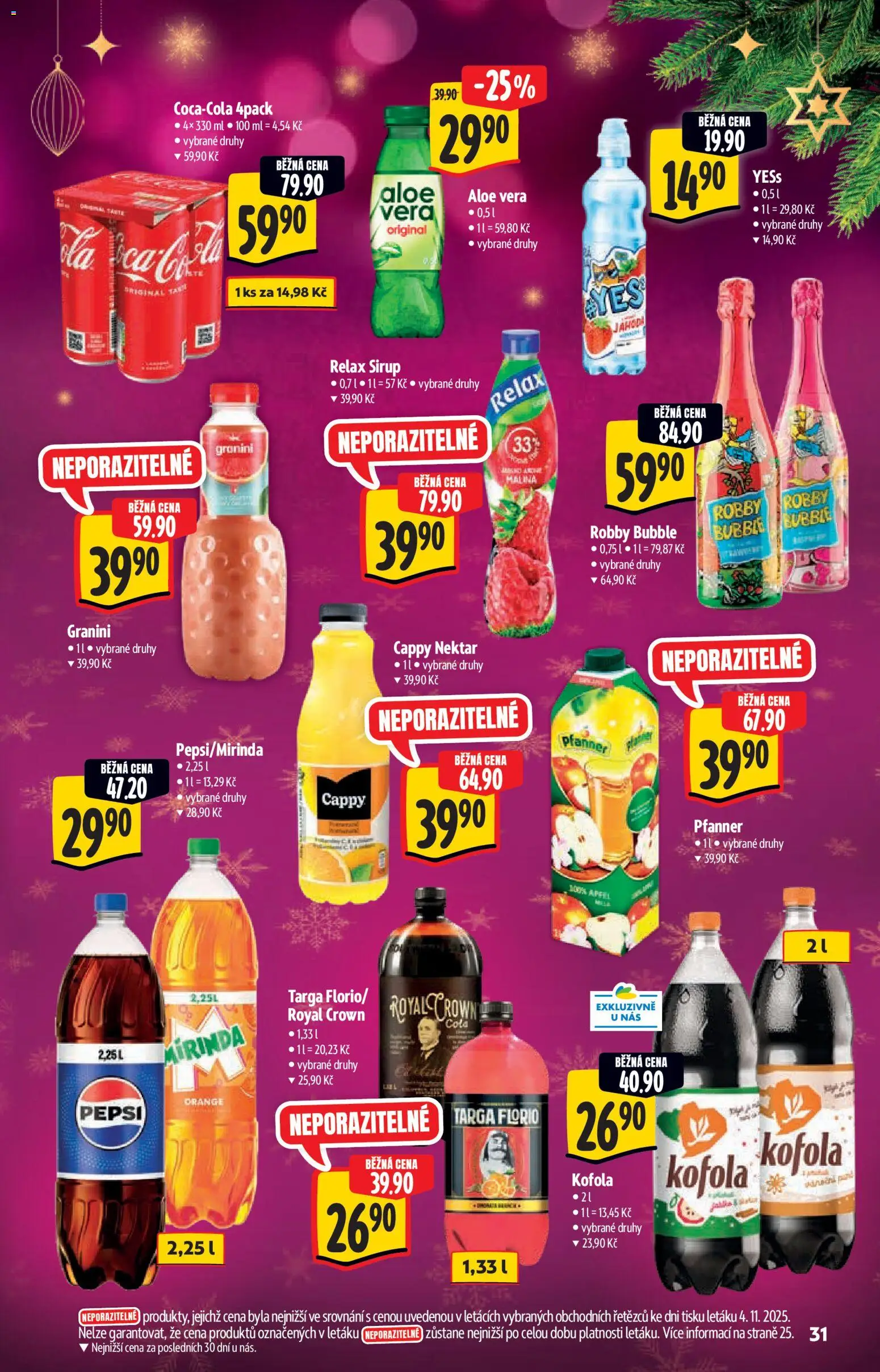 Albert katalog - Supermarket od 12.11.2025 | Strana: 31 | Produkty: Pepsi, Mirinda, Sirup, Aloe vera