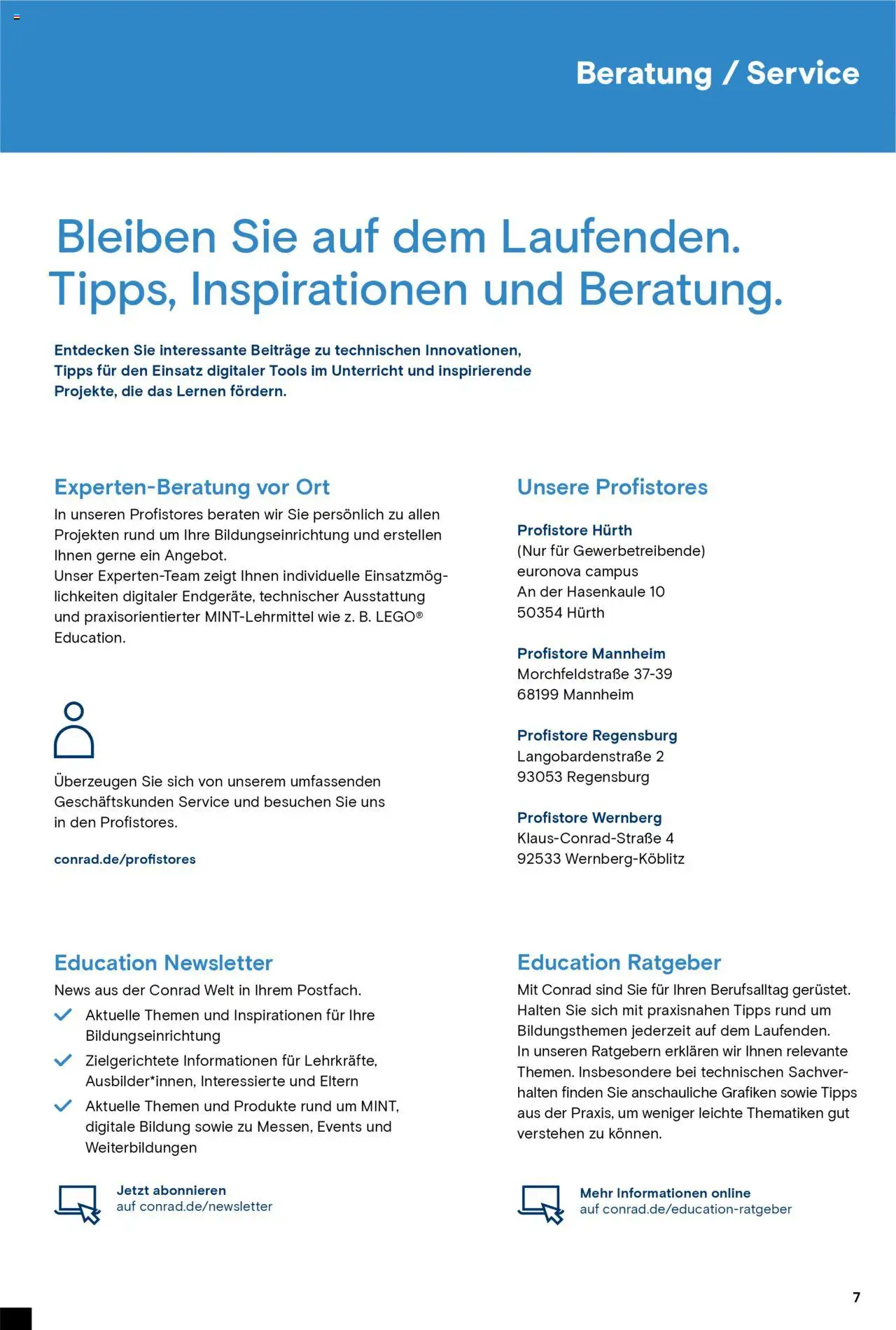Conrad Education Katalog – gültig ab 01.01.2025 | Seite: 7