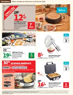 Auchan - Prévisualisation de Auchan - Chandeleur produits frais valide à partir de 20.01.2026 | Page: 4 | Produits: Batteur, Gaufrier, Crêpière, Poignées