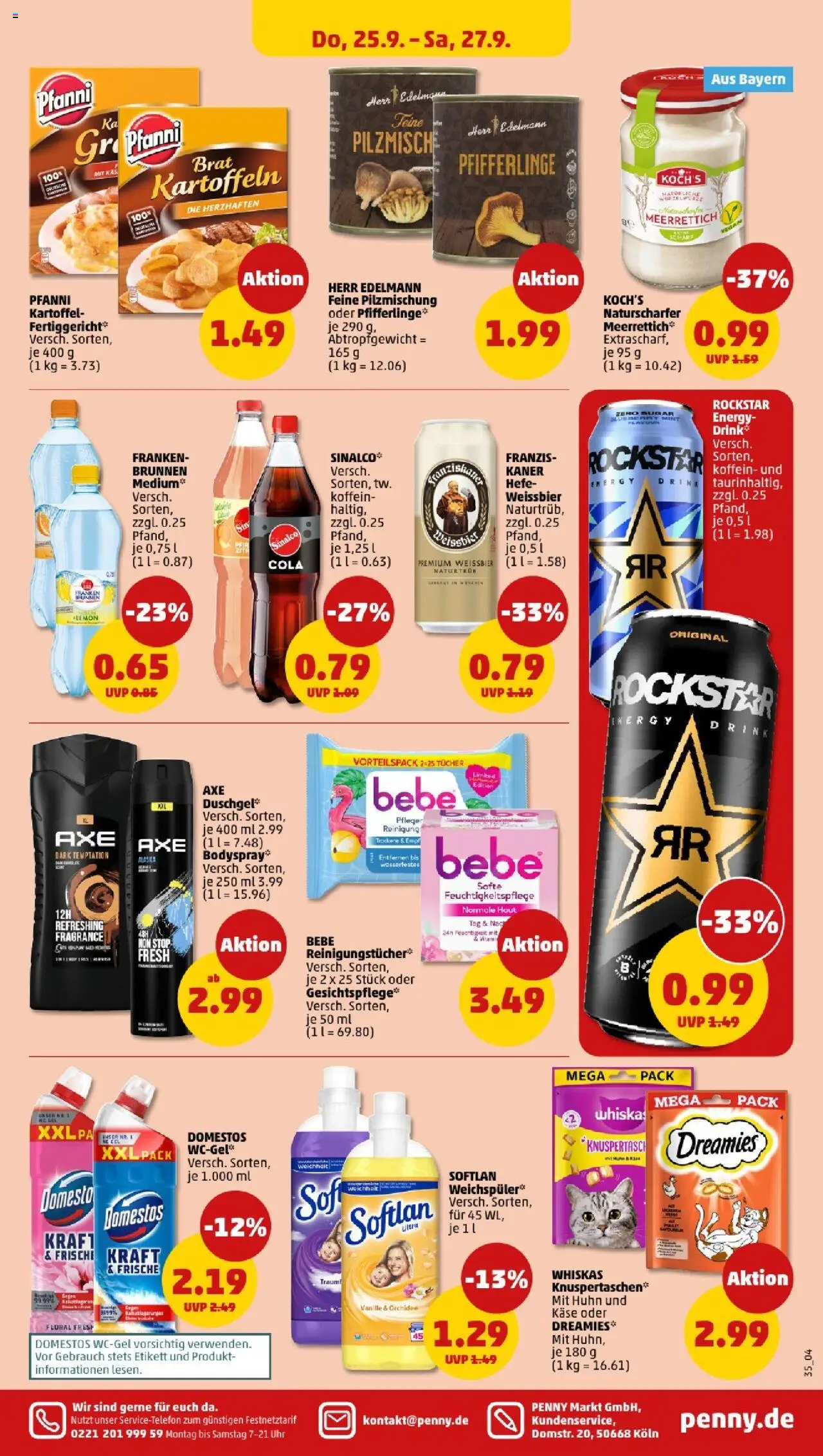 Penny - Bayern  – gültig ab 22.09.2025 | Seite: 37 | Produkte: Rockstar, Kartoffeln, Weichspüler, Whiskas