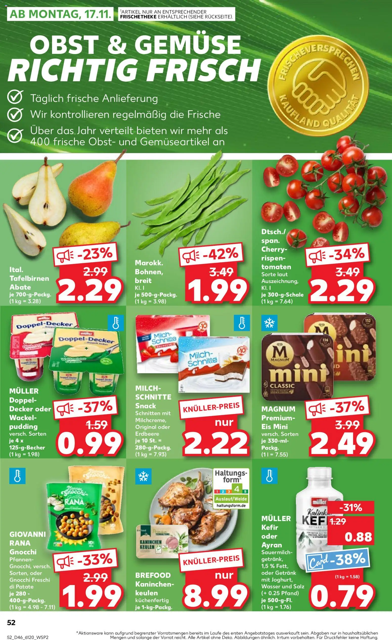 Kaufland prospekt Bremen	 – gültig ab 13.11.2025 | Seite: 52 | Produkte: Kaninchen, Pudding, Obst, Salz