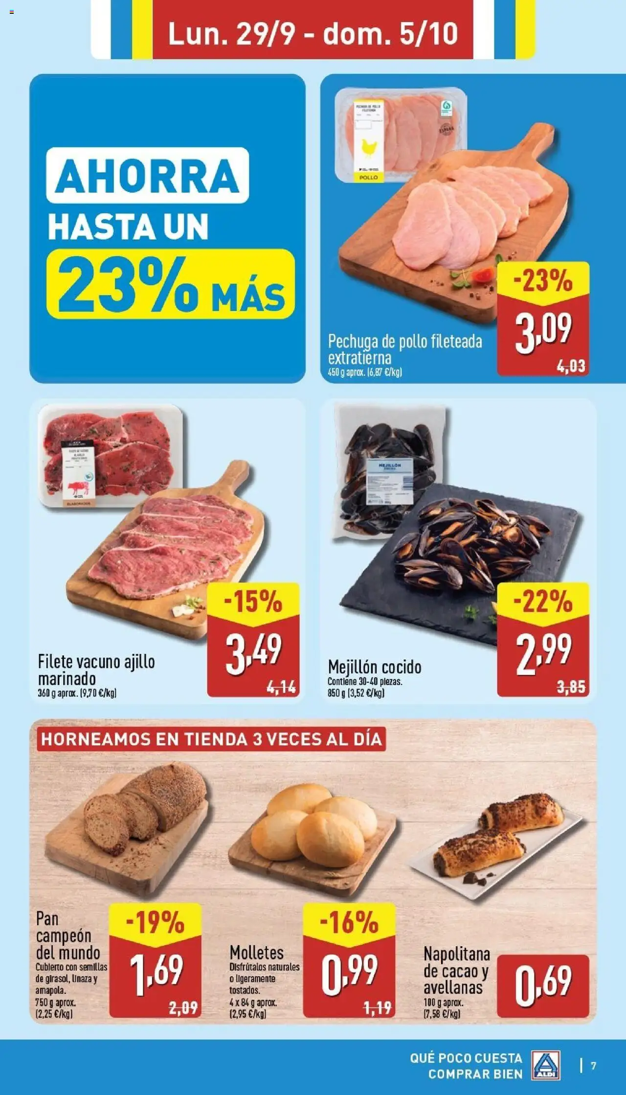 Aldi folleto Canarias │ válido desde el 29.09.2025 | Página: 7 | Productos: Pan, Chocolate, Croissant, Filete