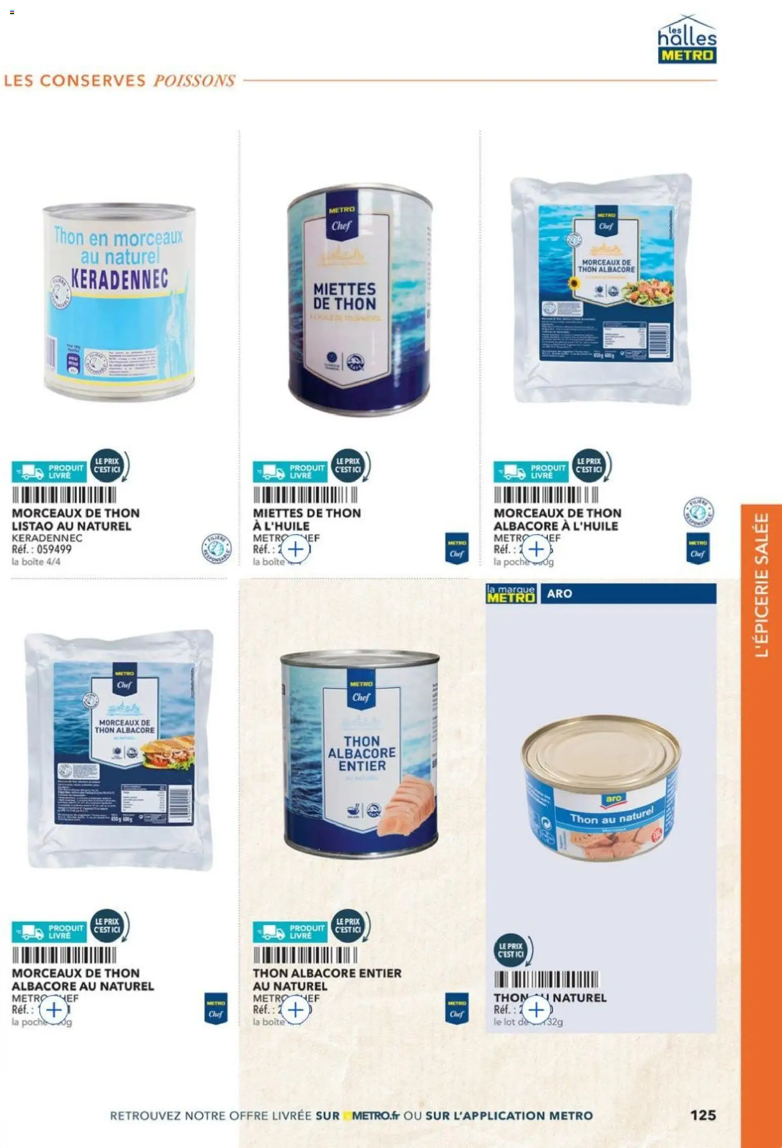 {H1} | Page: 125 | Produits: Thon au naturel, Thon, Livre