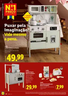 Pré-visualização Cozinha de Brincar em Madeira, Medidas: 66x97x30 cm. Idade recomendada: a partir dos 3 anos. A partir de 10/11 válido de 17.10.2025 | Página: 28 | Produtos: Cozinha de brincar, Base, Panela, Panela de pressão