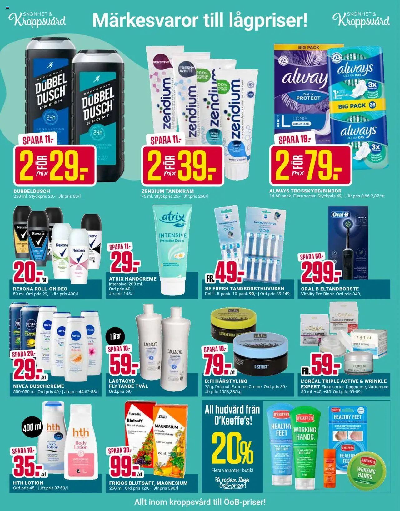 ÖoB reklamblad aktuell från 06.10.2025 | Sida: 4 | Produkter: Eltandborste, Tvål, Tandkräm