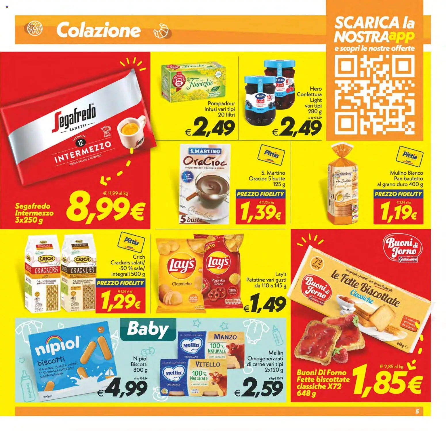 Volantino SuperConveniente del 14.11.2025 | Pagina: 5 | Prodotti: Patatine, Vitello, Forno, Fette biscottate